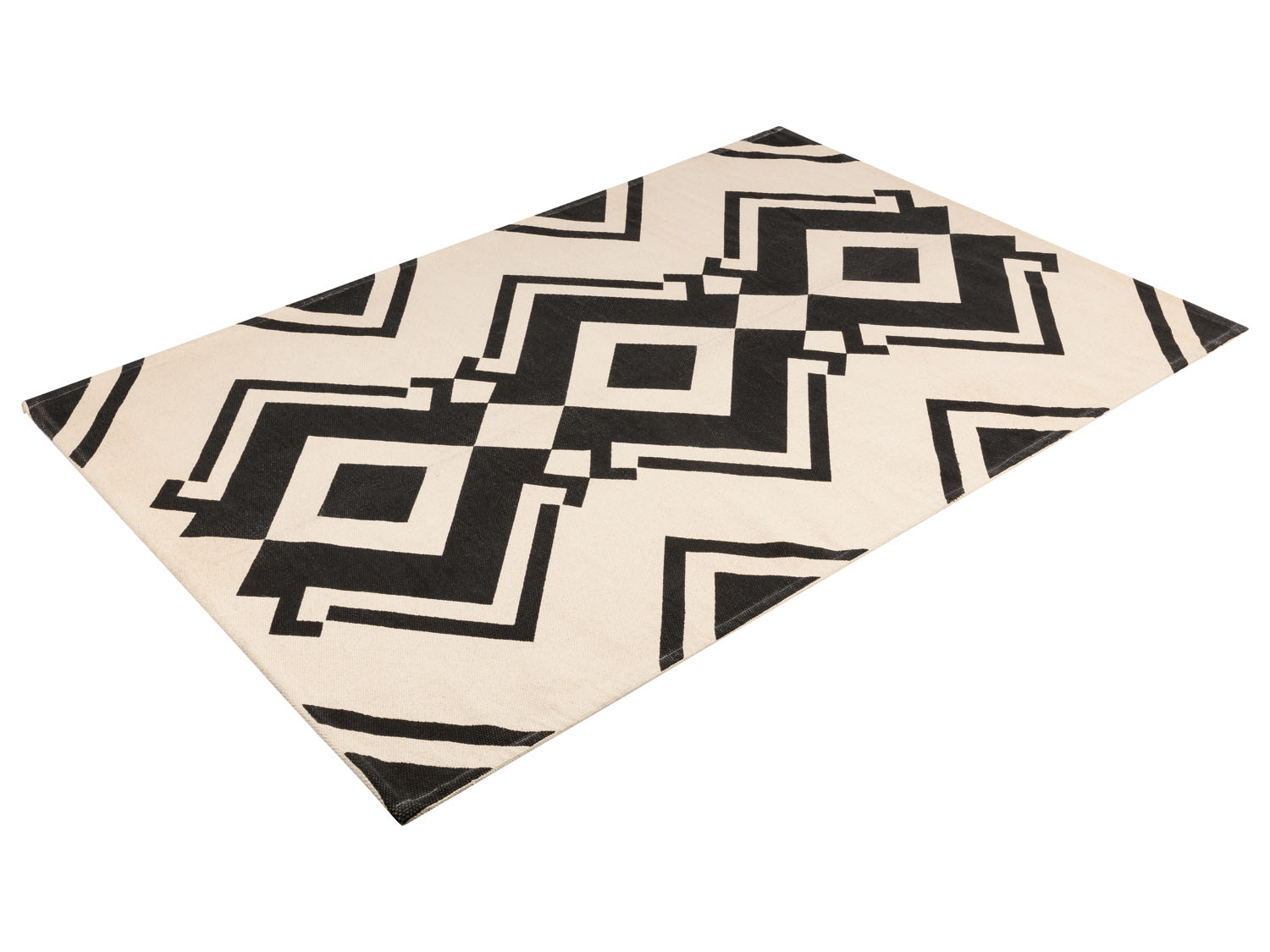 Livarno home Dywan bawełniany, 140 x 200 cm Czarny/kremowy