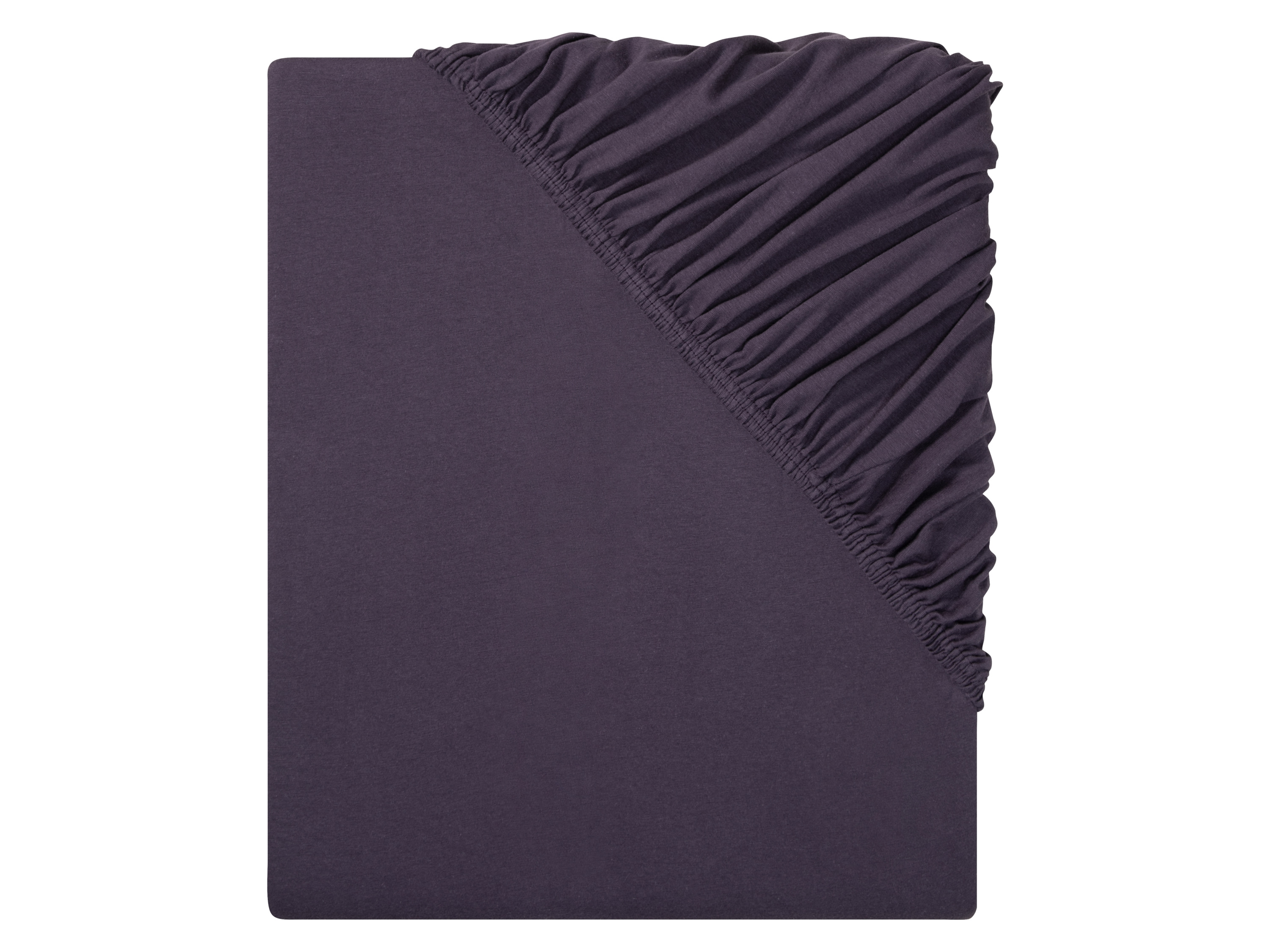 Livarno home Prześcieradło z dżerseju z gumką, 90-100 x 200 cm Ciemnofioletowy