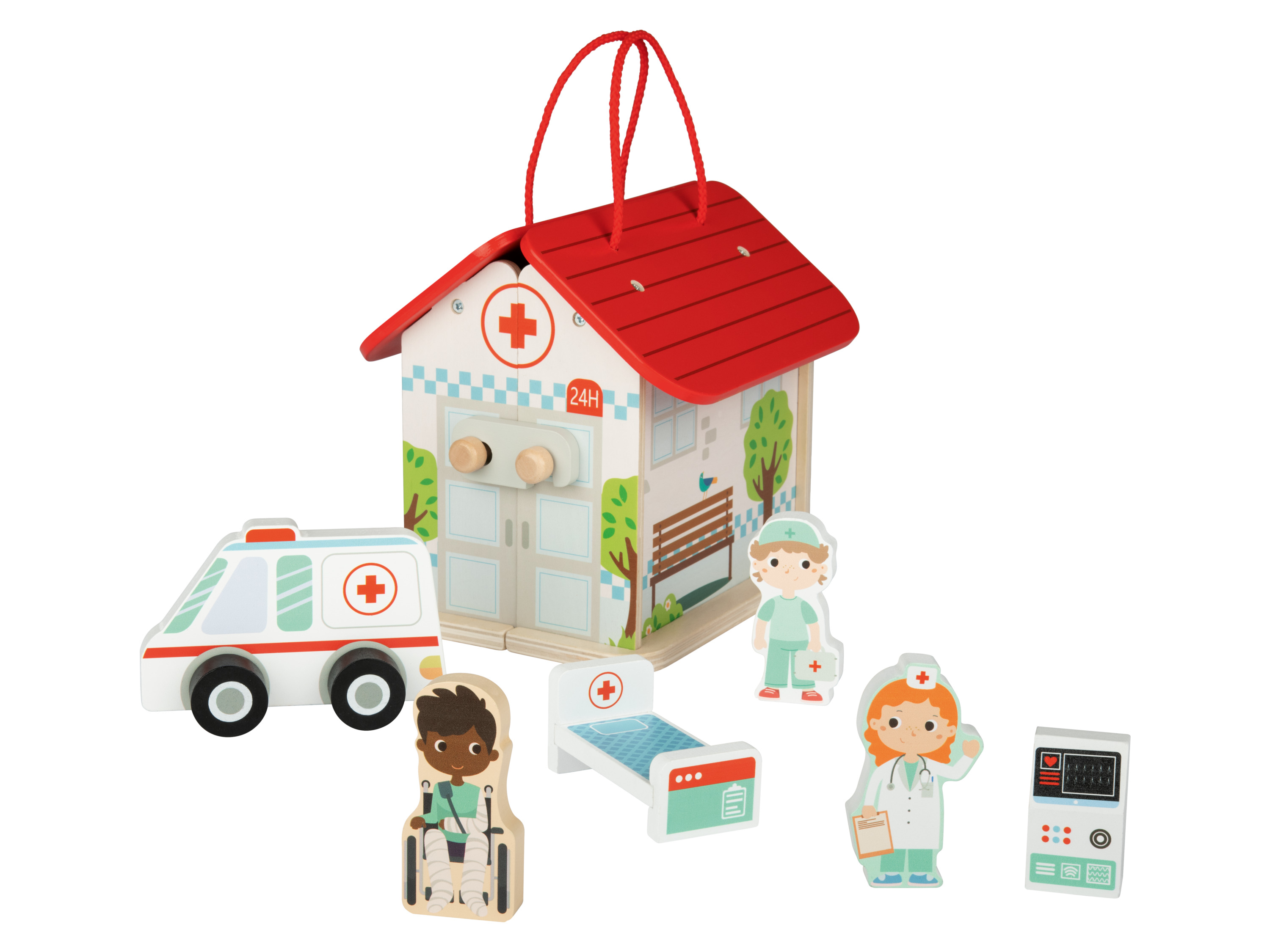 Playtive Składany, przenośny domek dla lalek Szpital