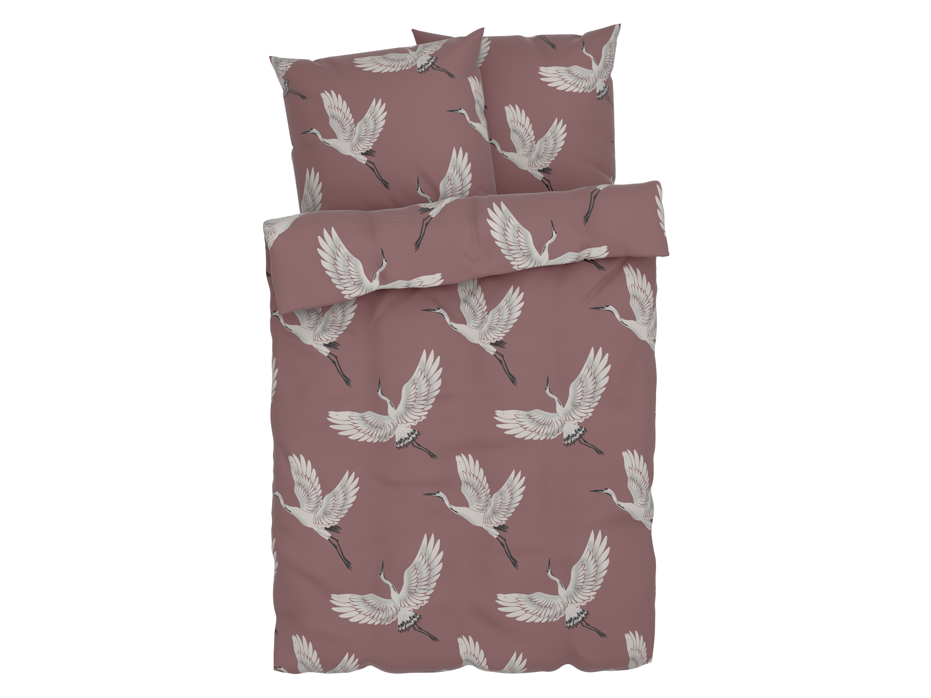 Livarno home Pościel dwustronna z mikrowłókna satynowego, 160 x 200 cm różowy/ptak