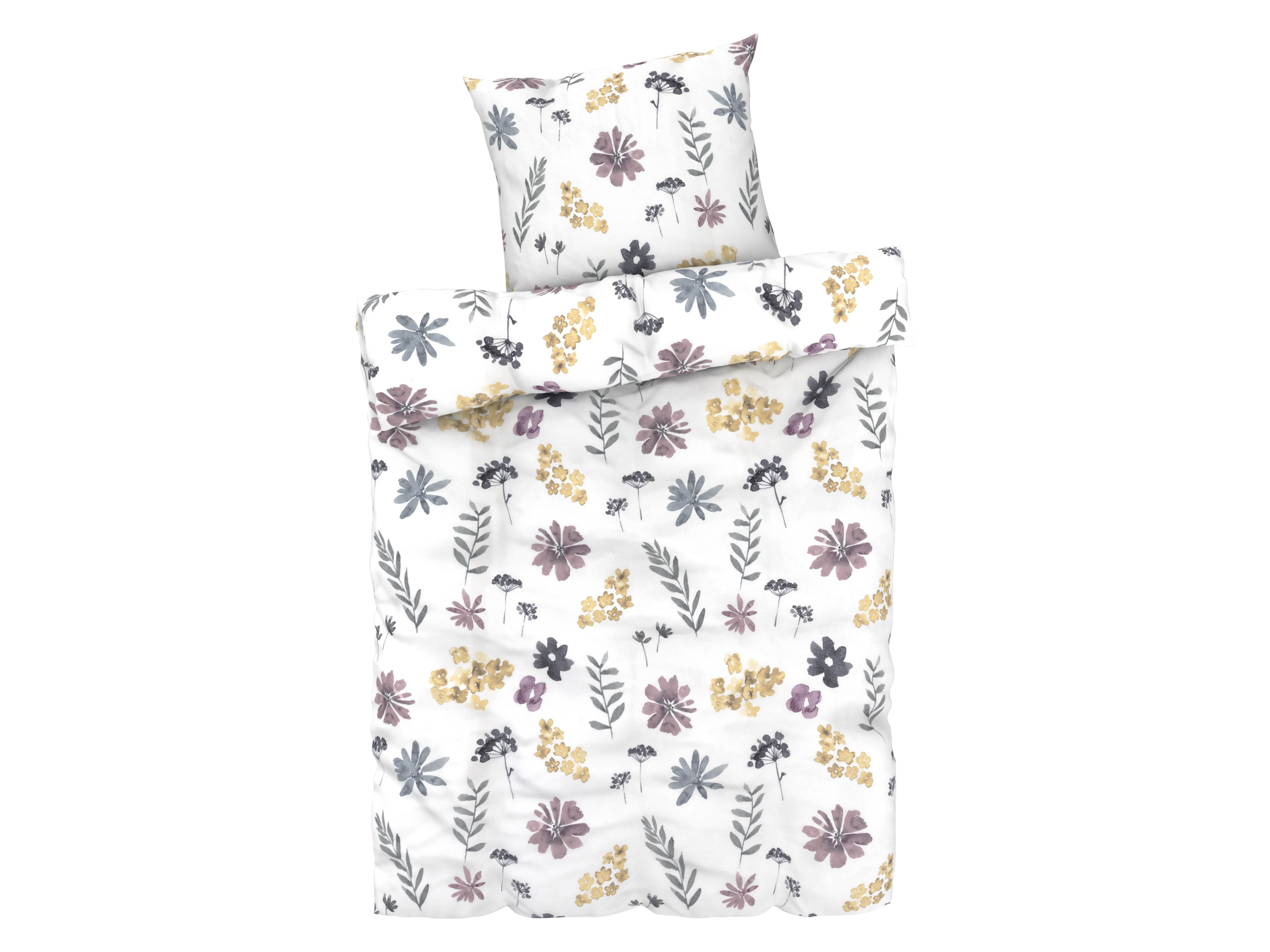 Livarno home Pościel z bawełną renforcé, 140 x 200 cm Kwiaty/ biały