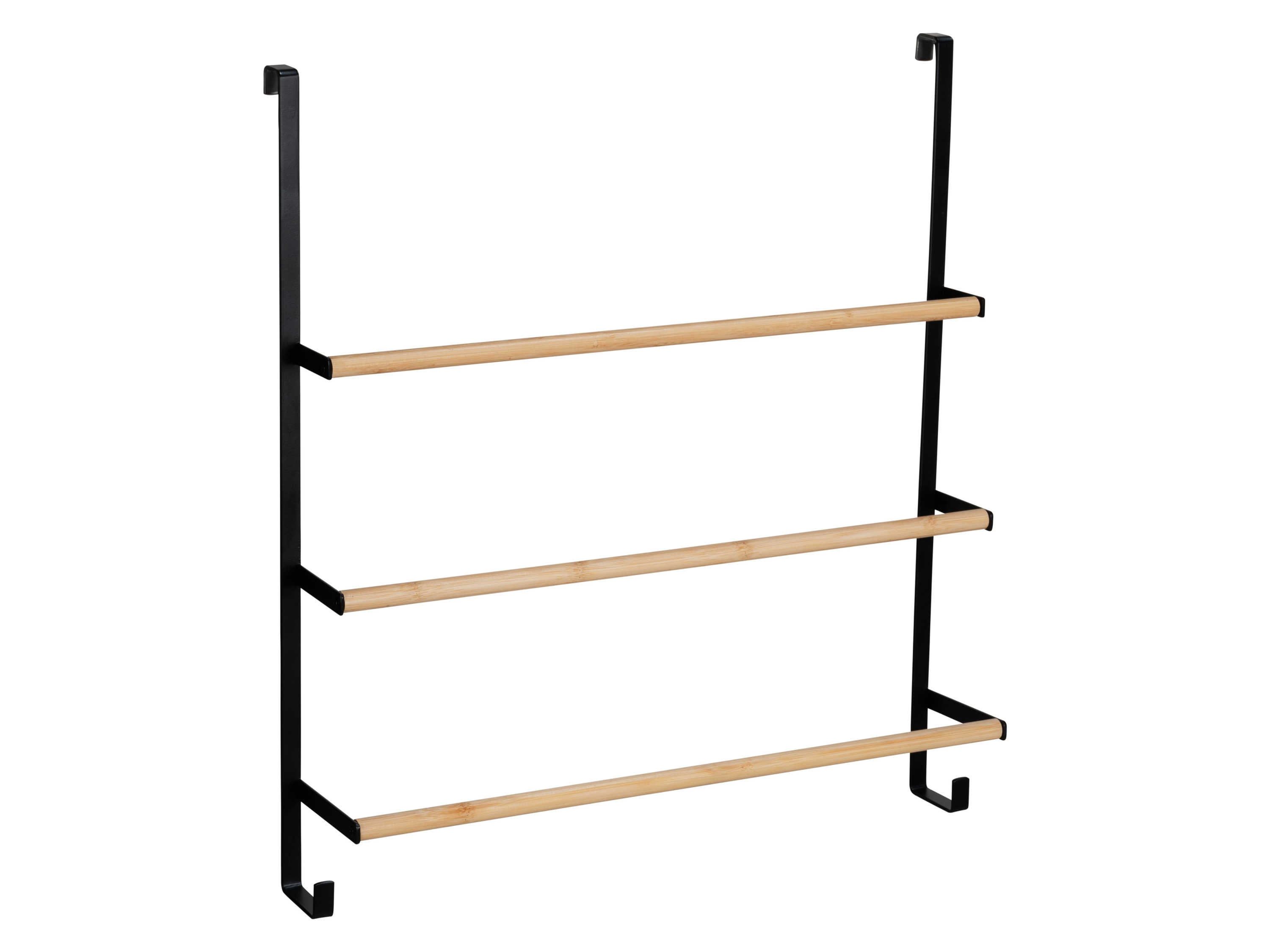 Wenko Wieszak na ręczniki z elementami bambusowymi Czarny