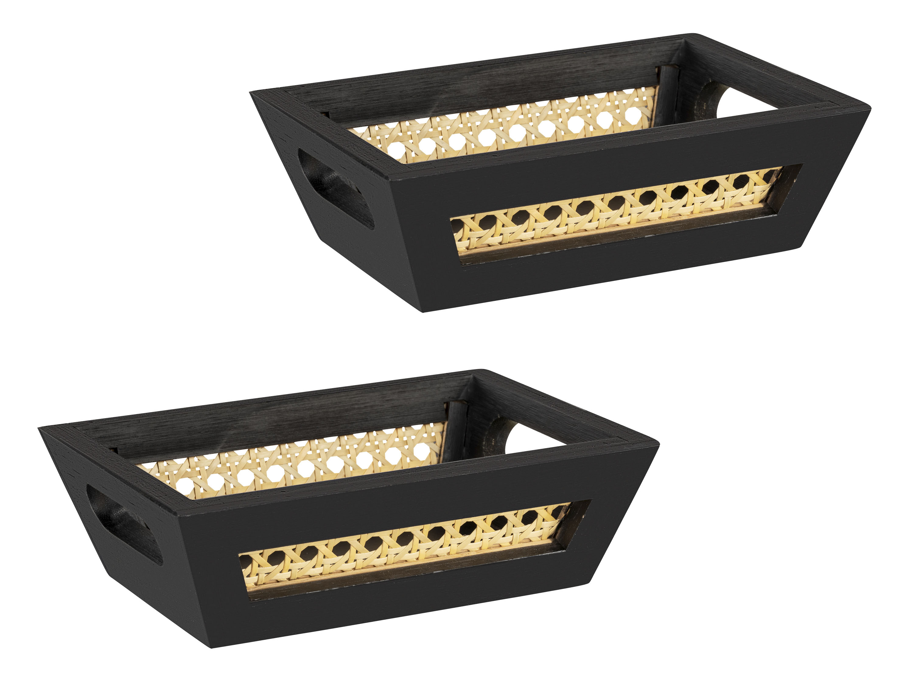 Wenko Kosz/Kosze do przechowywania, z plecionki Koszyki rozmiar S, czarny, 2 szt.