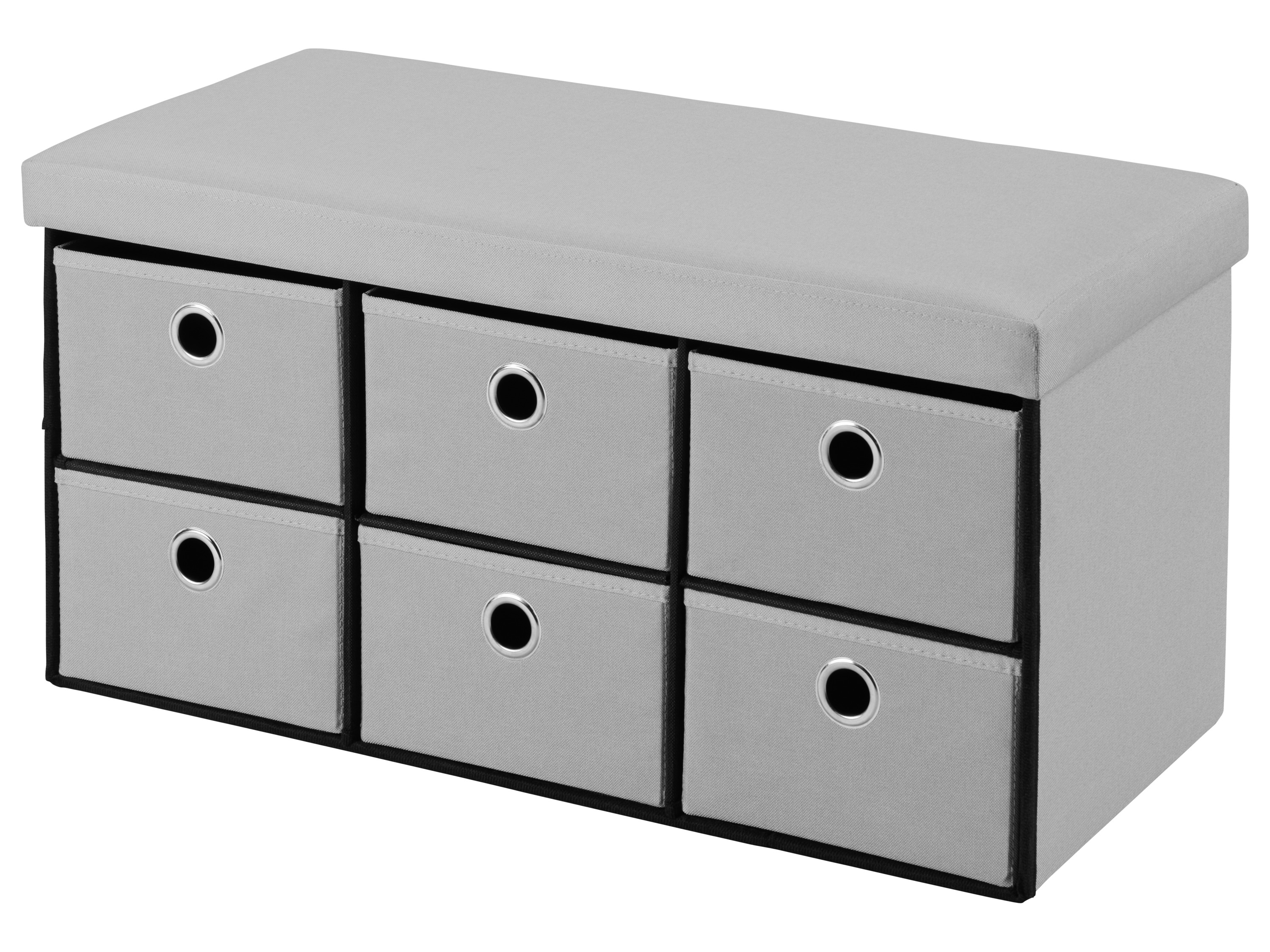 Livarno Skrzynia z siedziskiem, 6 szuflad Jasnoszary