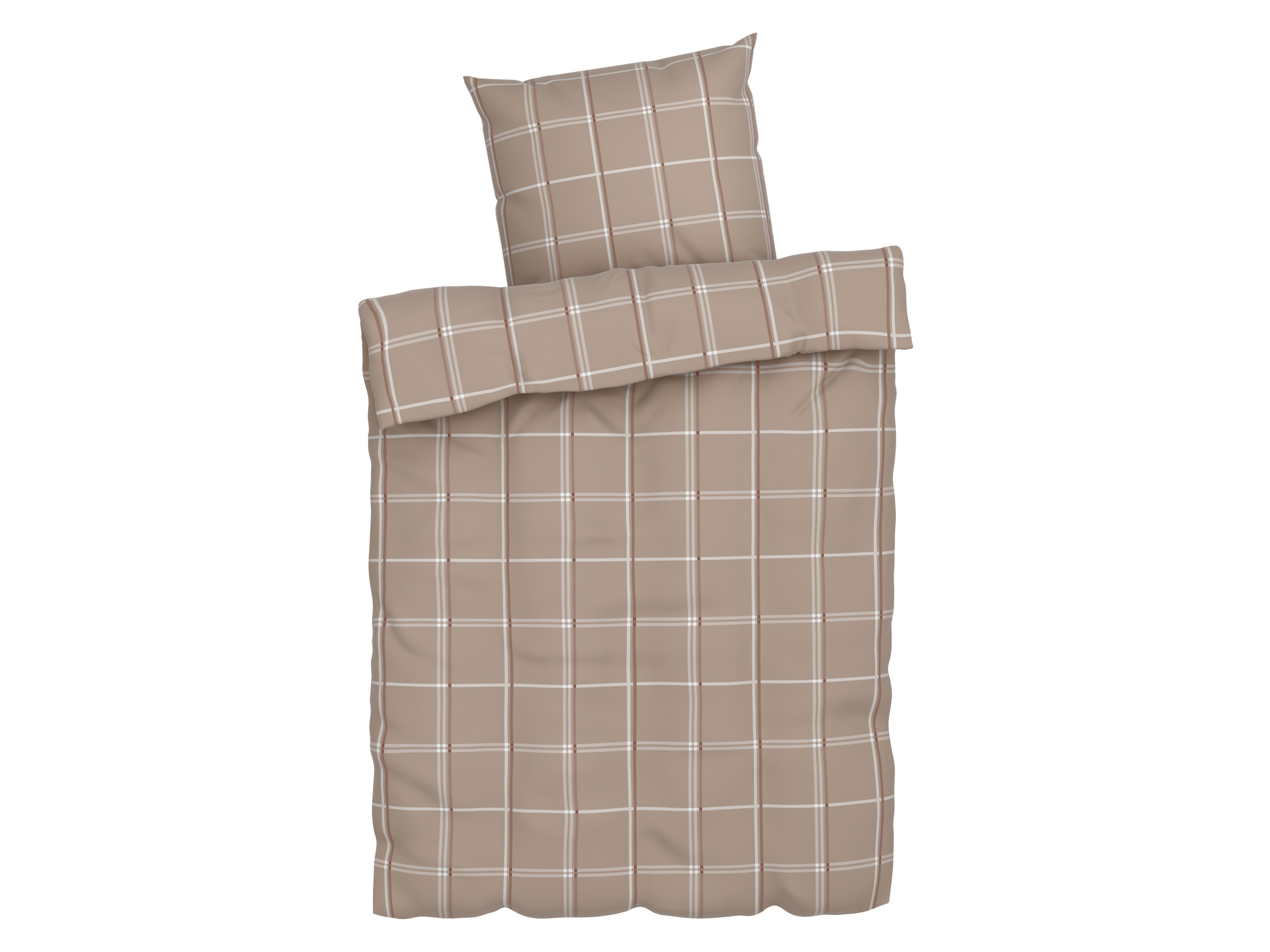 Livarno home Pościel flanelowa, 140 x 200 cm Karo/brązowy