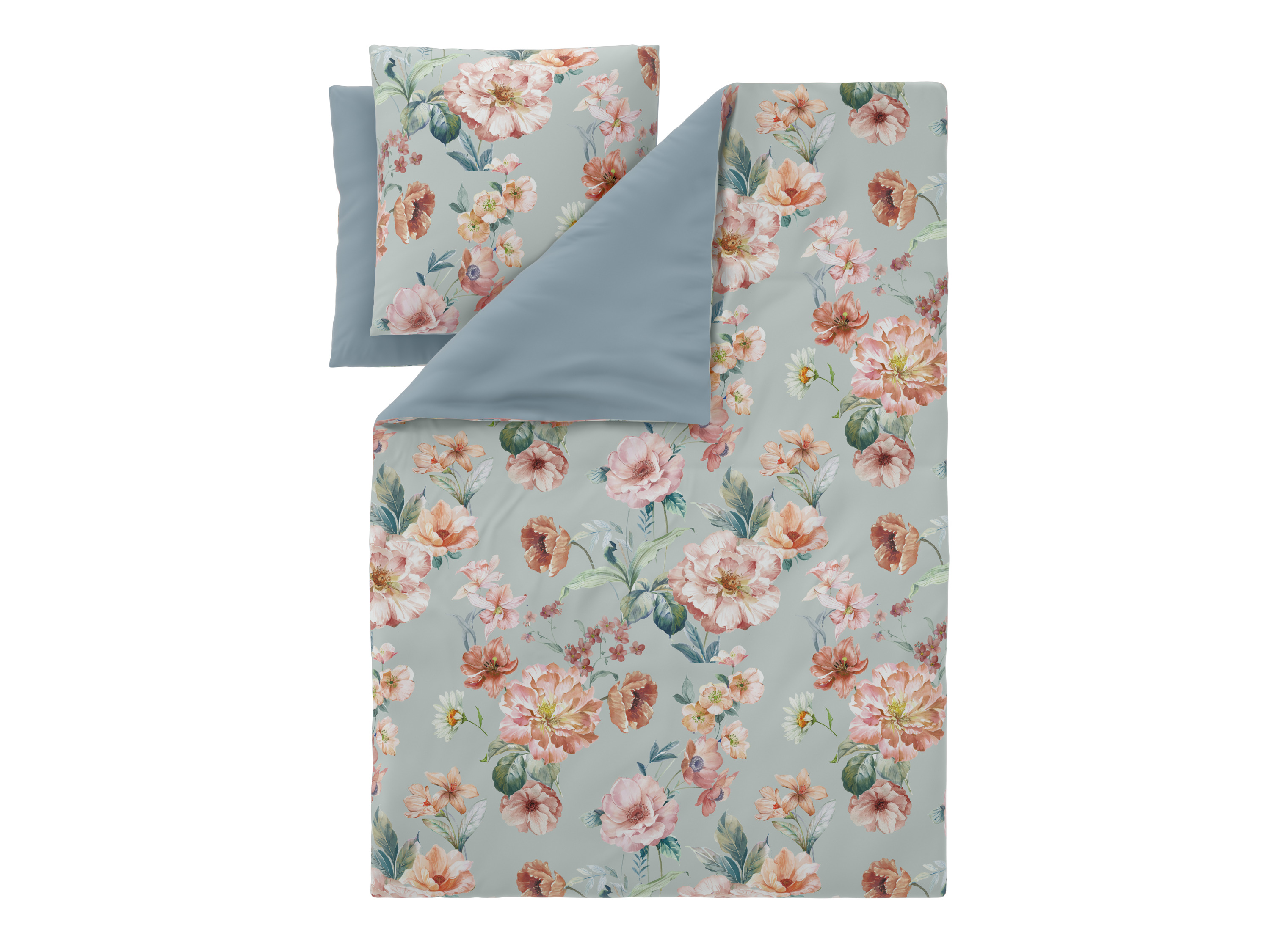 Livarno Pościel z mikrowłókna satynowego, 220 x 200 cm Kwiaty