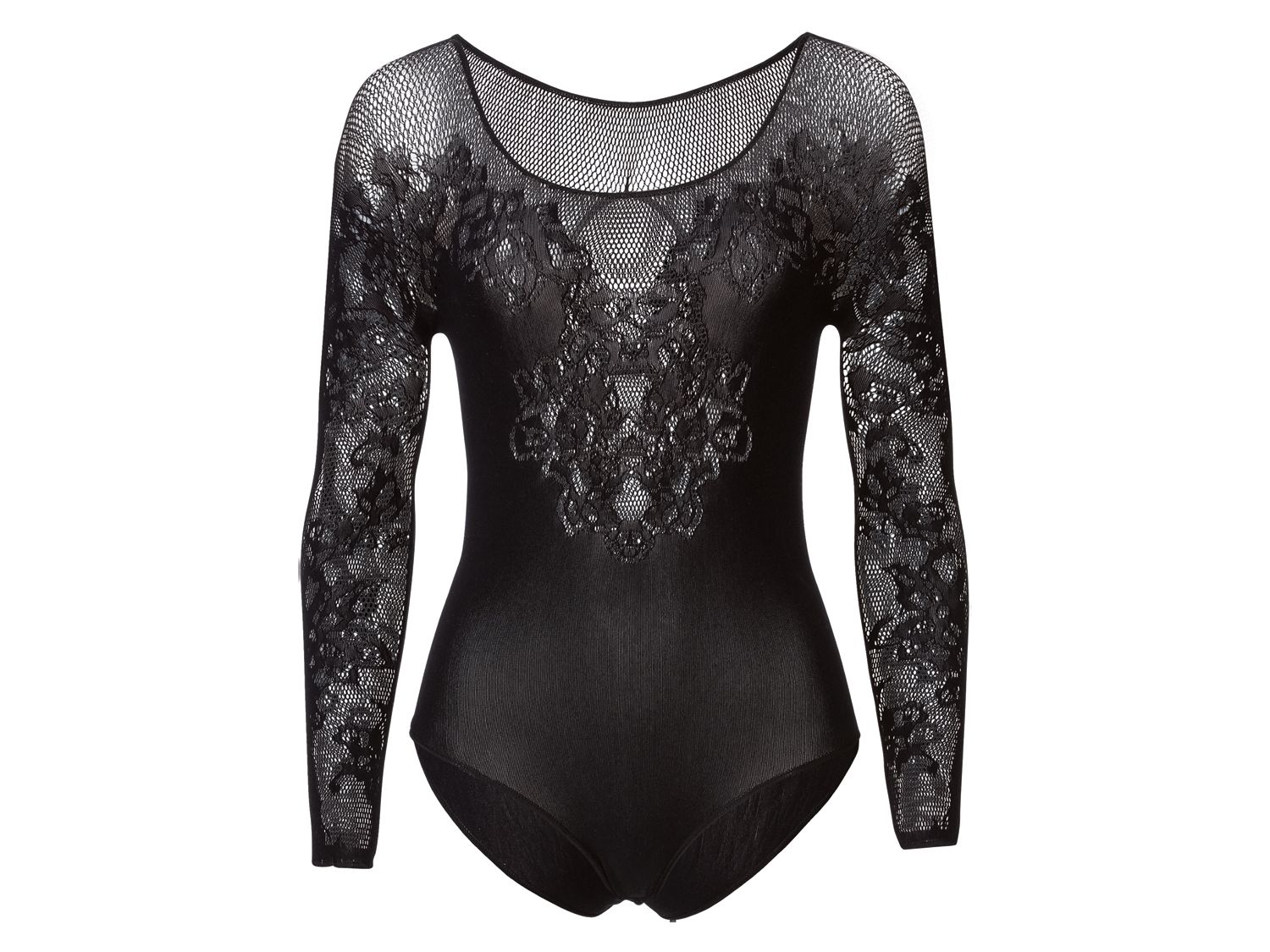 Esmara Lingerie Body damskie z koronką Czarny/ długie, S 36/38