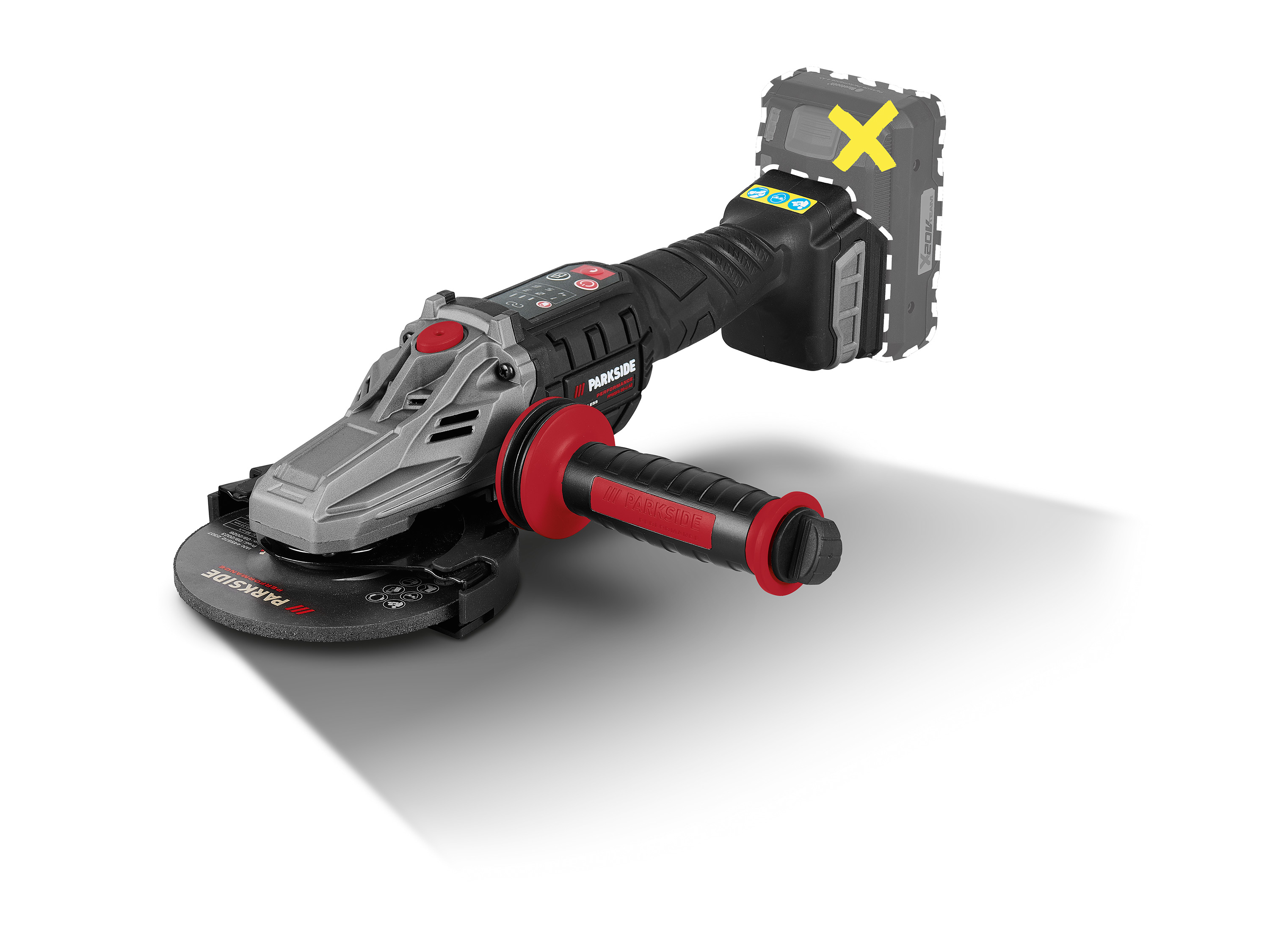 Parkside Performance Akumulatorowa szlifierka kątowa z płaską głowicą Ppwsfa 20-Li A2, 20 V bez akumulatora i ładowarki