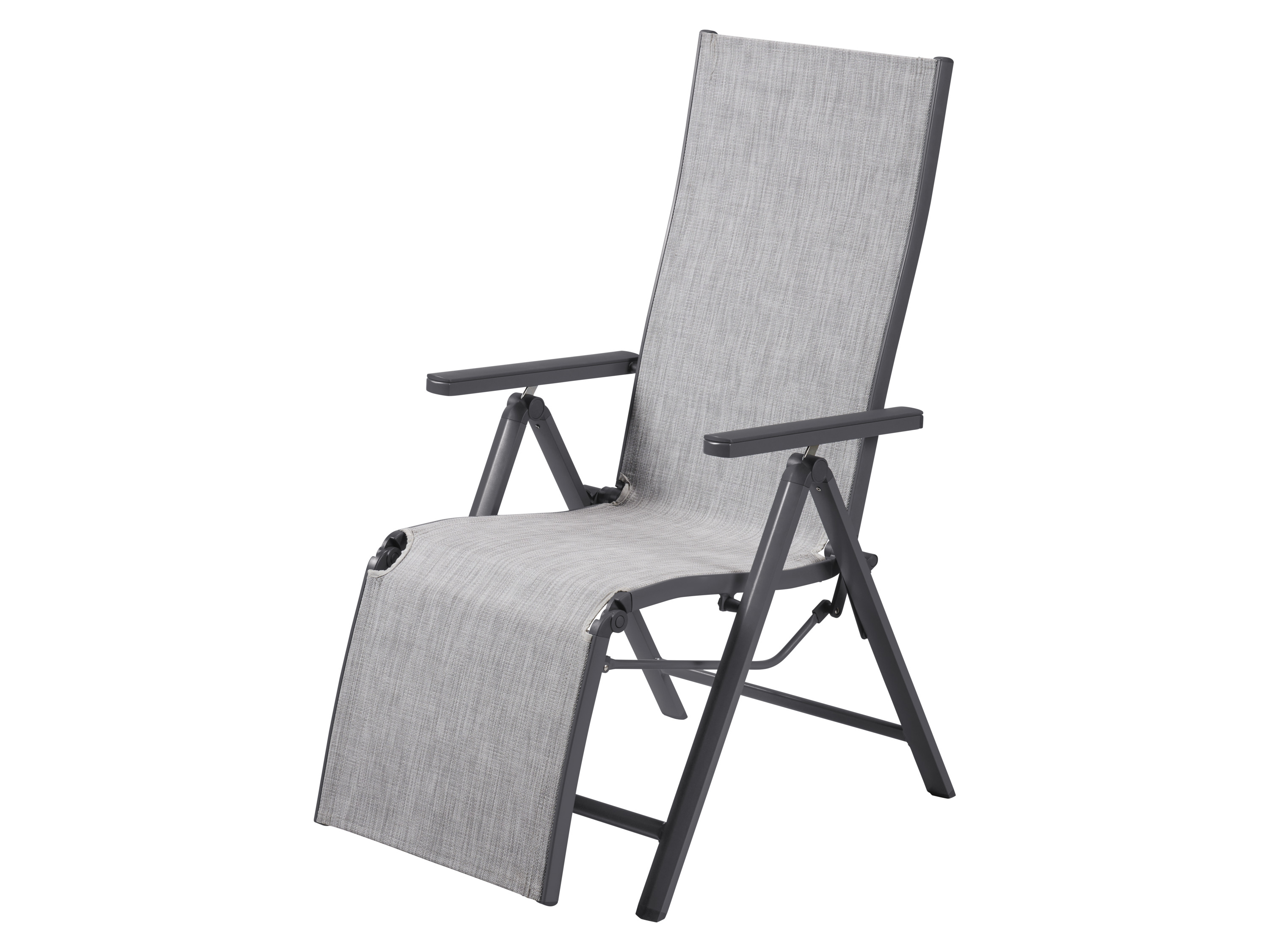 Livarno Fotel aluminiowy składany Houston, antracyt/ jasnoszary