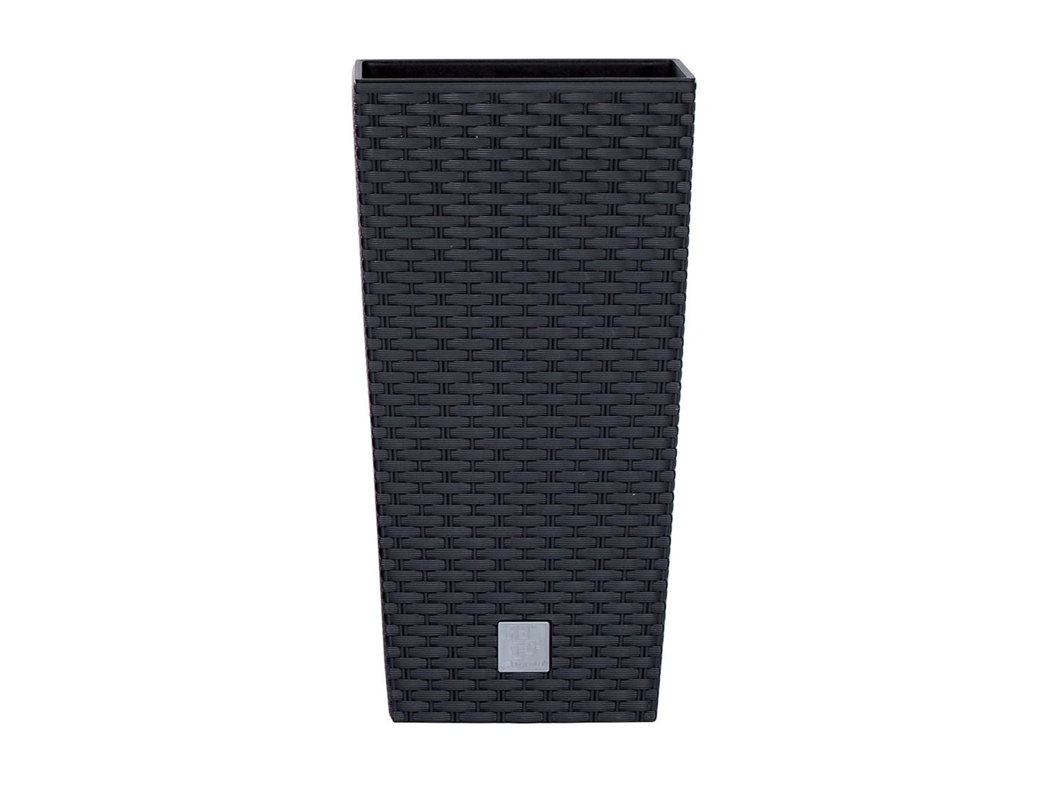 Prosperplast Donica Rato Square, z wkładem, optyka rattanu, 1 sztuka 33 x 61 x 33 cm szer. x wys. x gł., Antracytowy