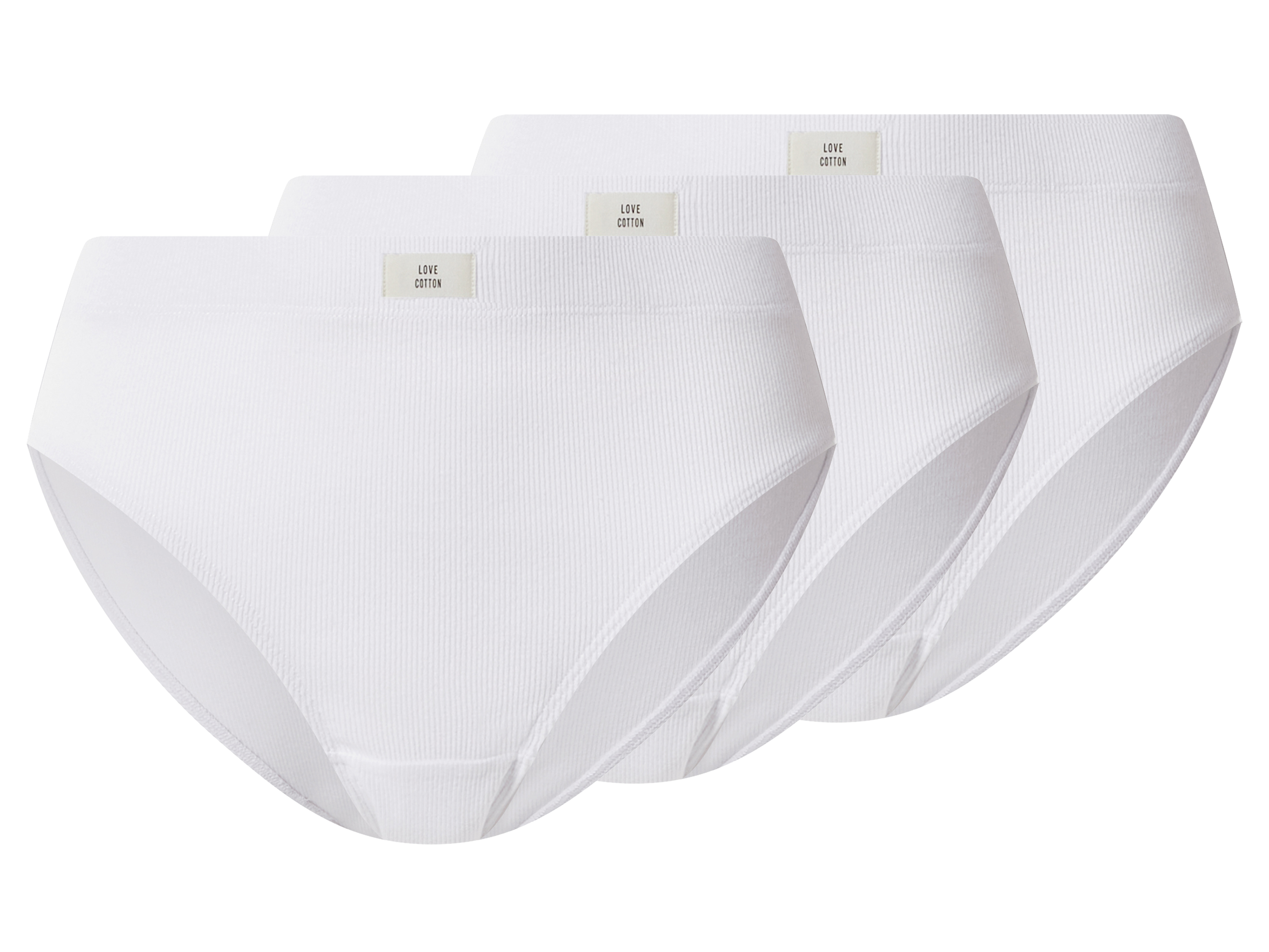 esmara Figi damskie z biobawełną, 3 pary Biały, L44/46