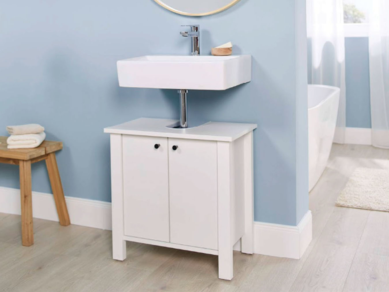 Livarno home Szafka pod umywalkę »Stockholm«, w stylu rustykalnym, biała