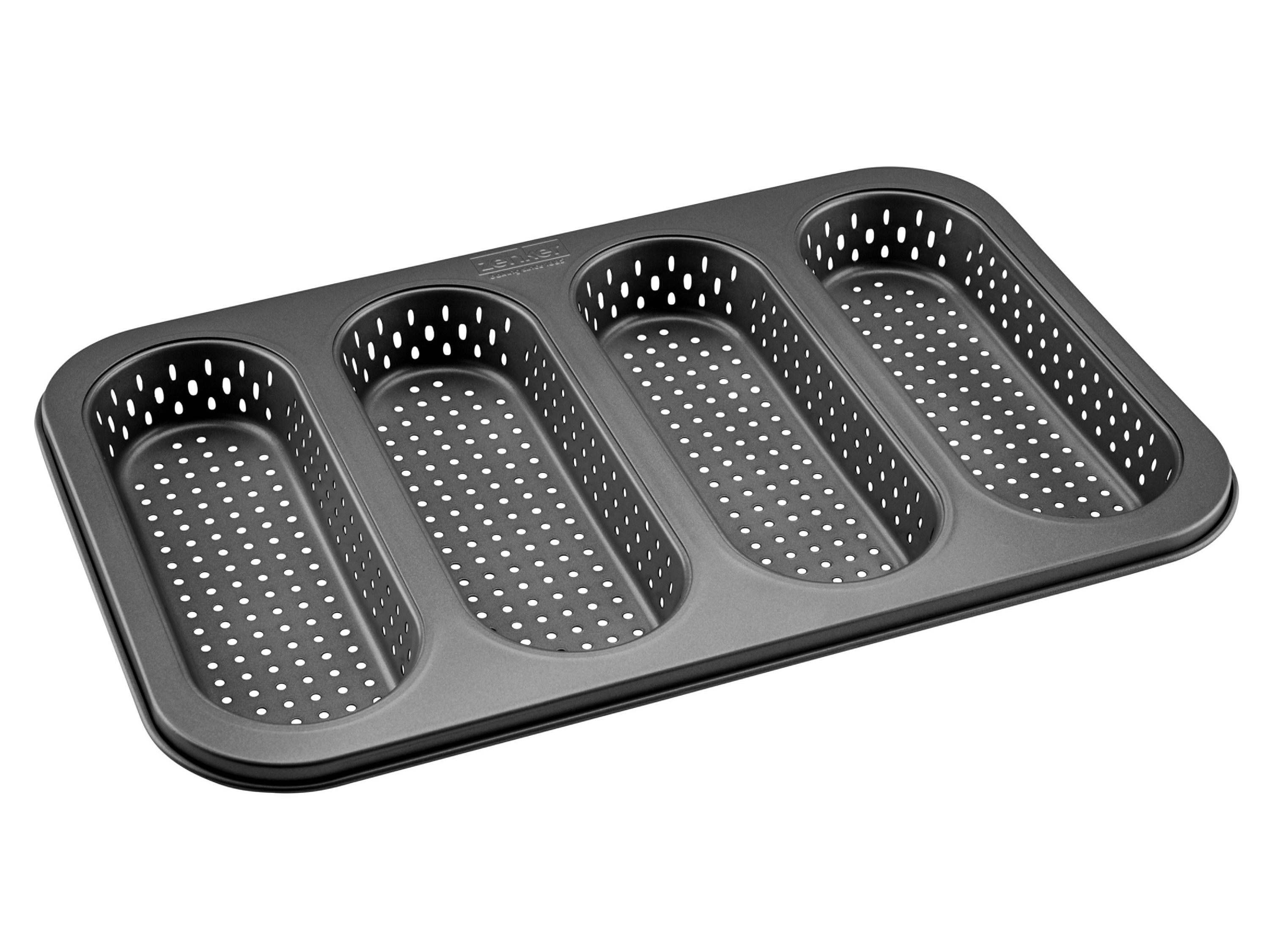 zenker Blacha do pieczenia 6 bułek / 2 bagietek / 4 półbagietek, perforowana Blacha na 4 półbagietki