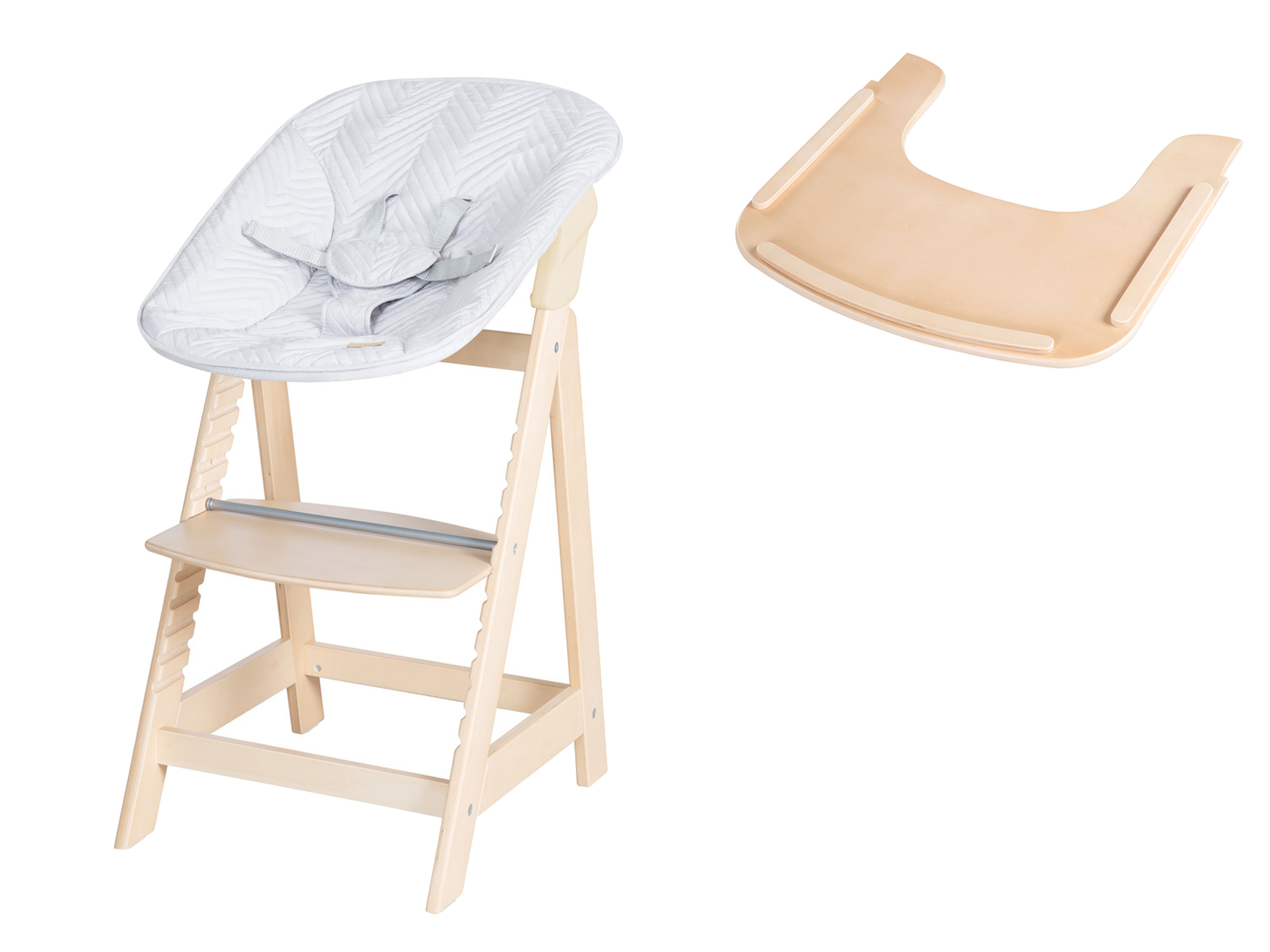roba Krzesło do karmienia z tacką, naturalne