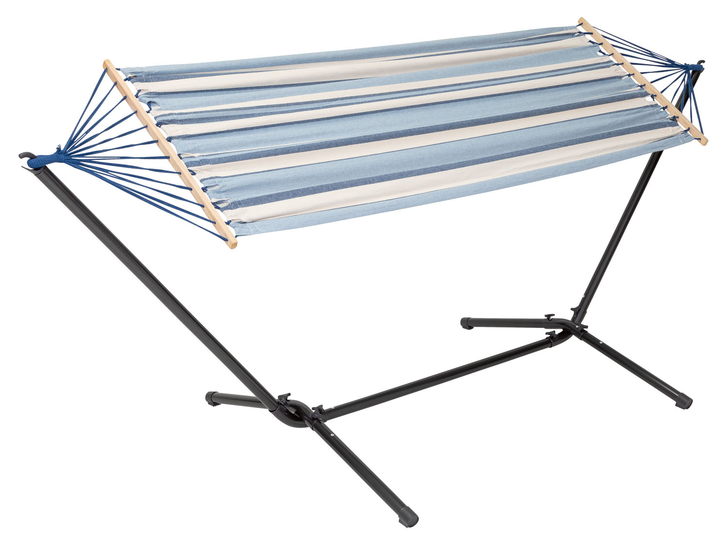 Livarno home Hamak, z ramą, w niebieskie paski