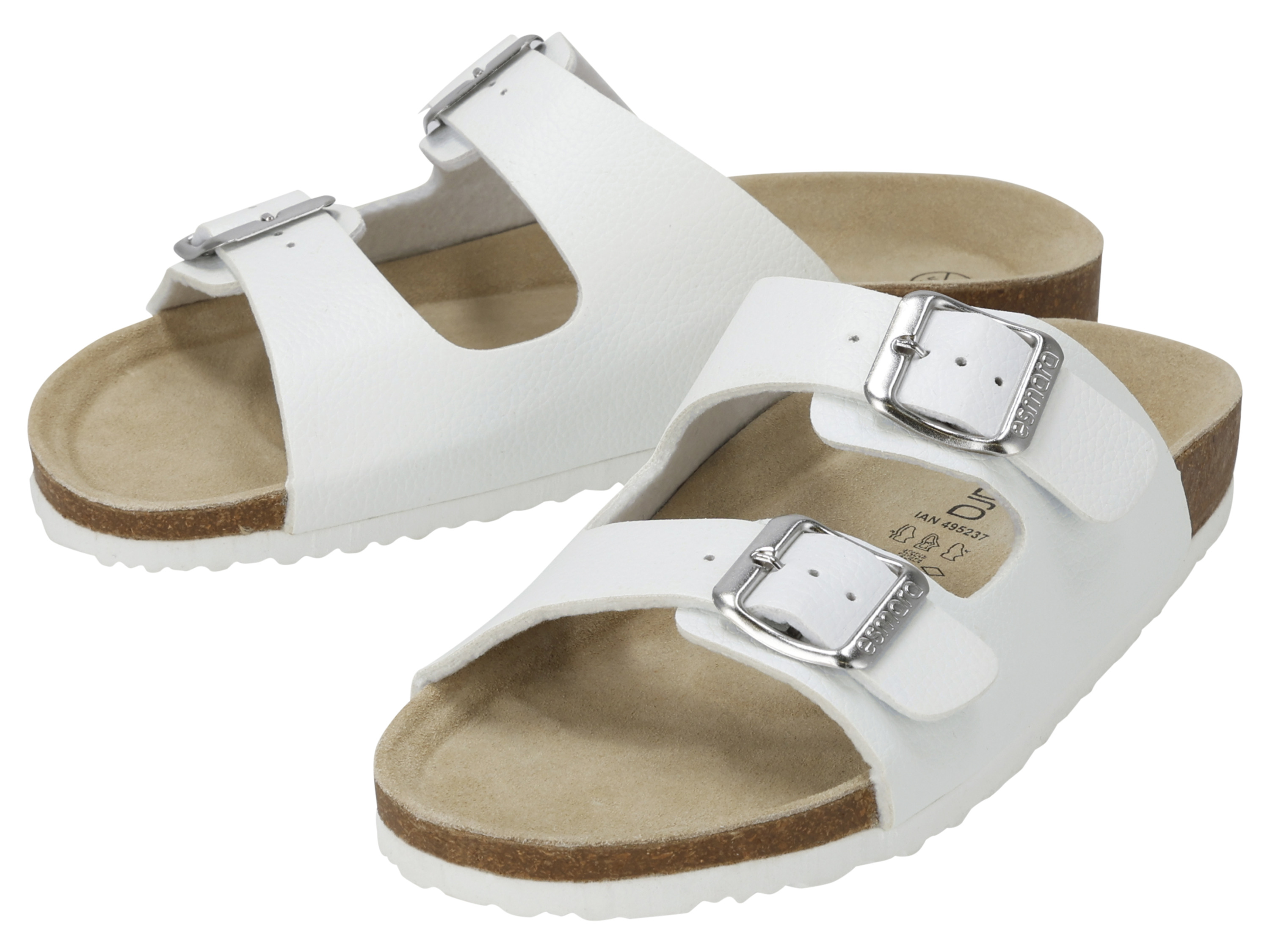 esmara Klapki pantolety damskie biały otwarty, 39