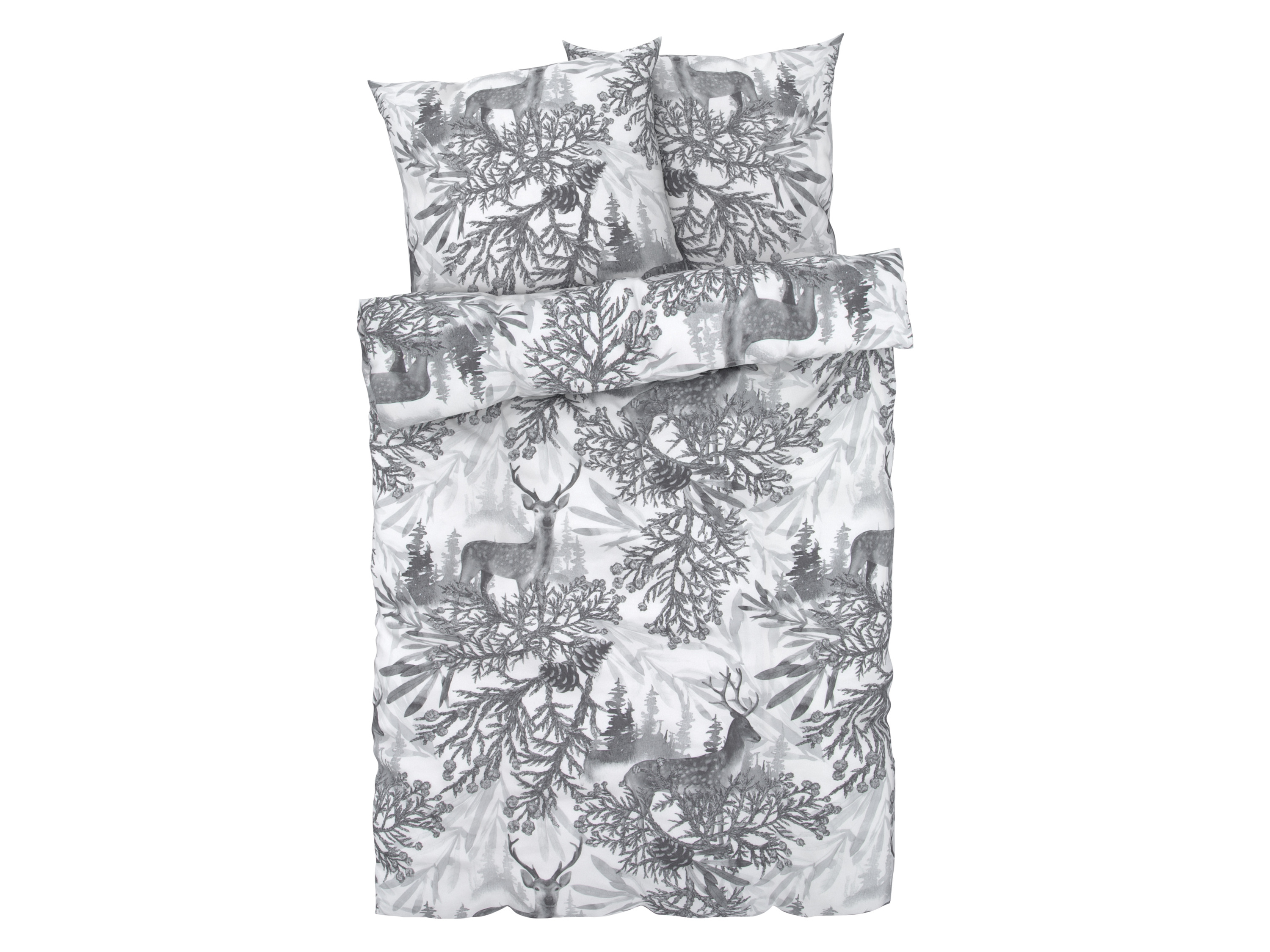 Livarno home Pościel flanelowa, 160 x 200 cm Wzór/szary