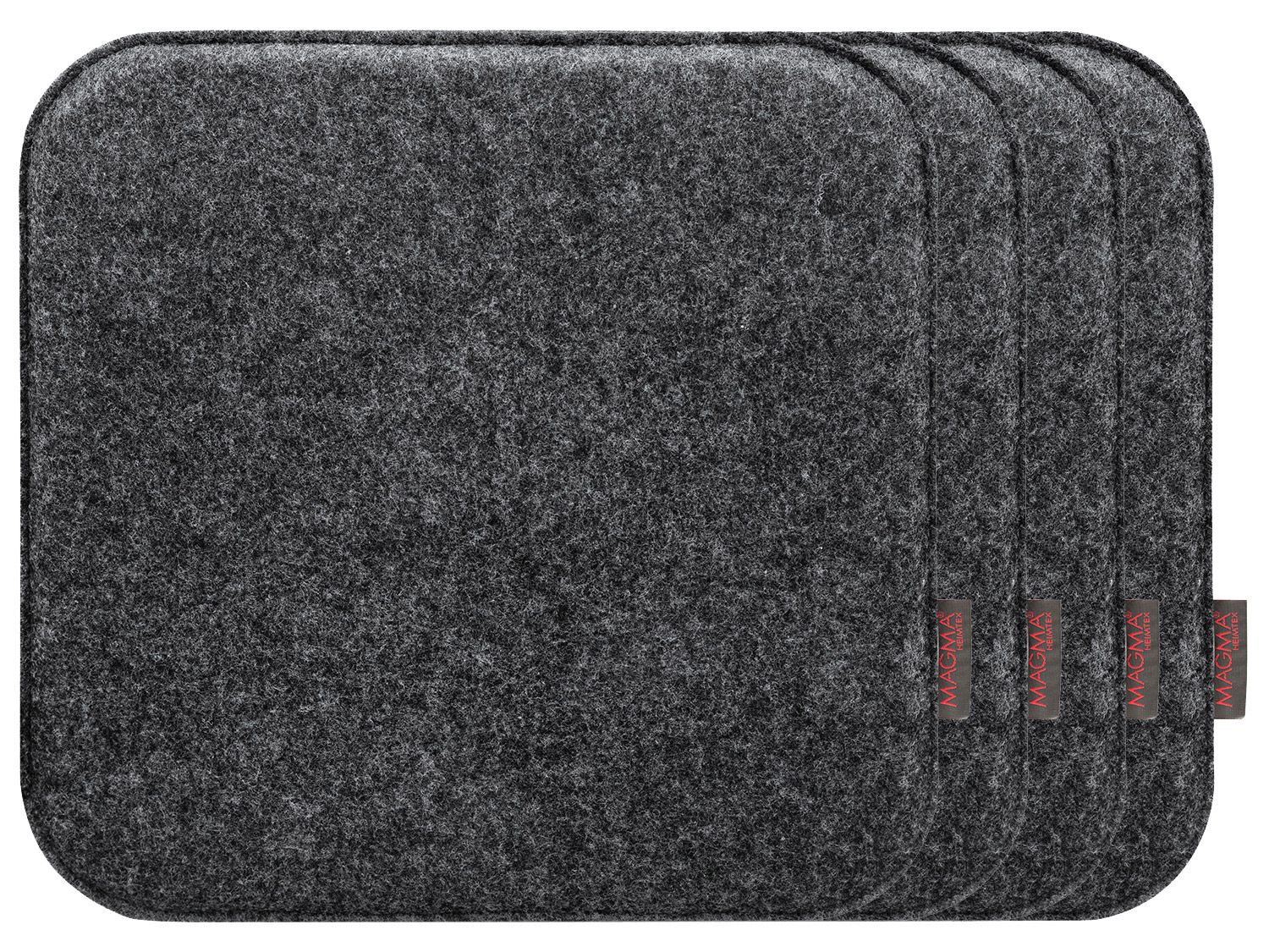 Komplet 4 poduszek na krzesło Magma Avaro Czworokątny, Antracytowy