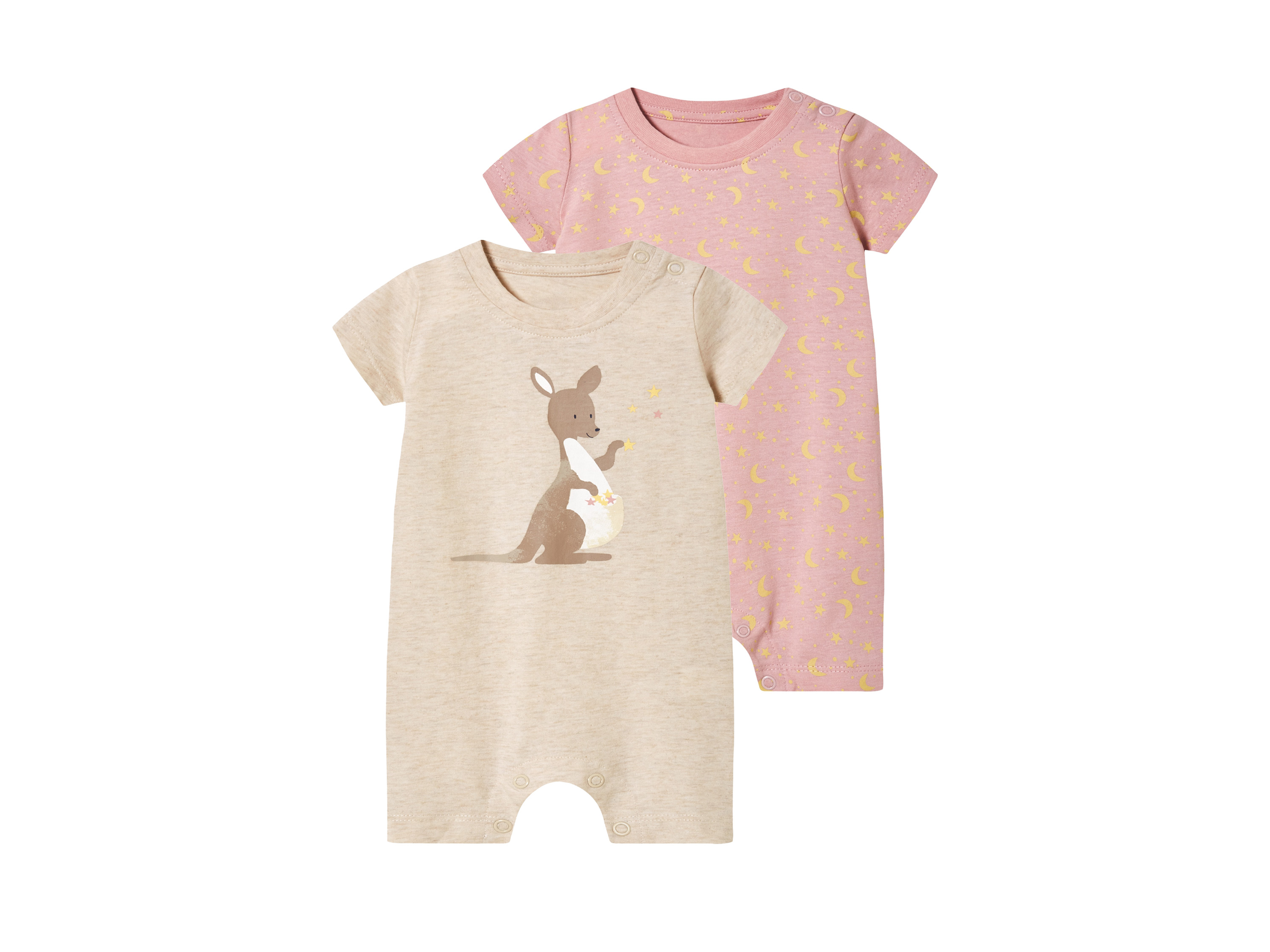 lupilu Śpioszki niemowlęce z bawełny organicznej, 2 sztuki kangur, 50/56