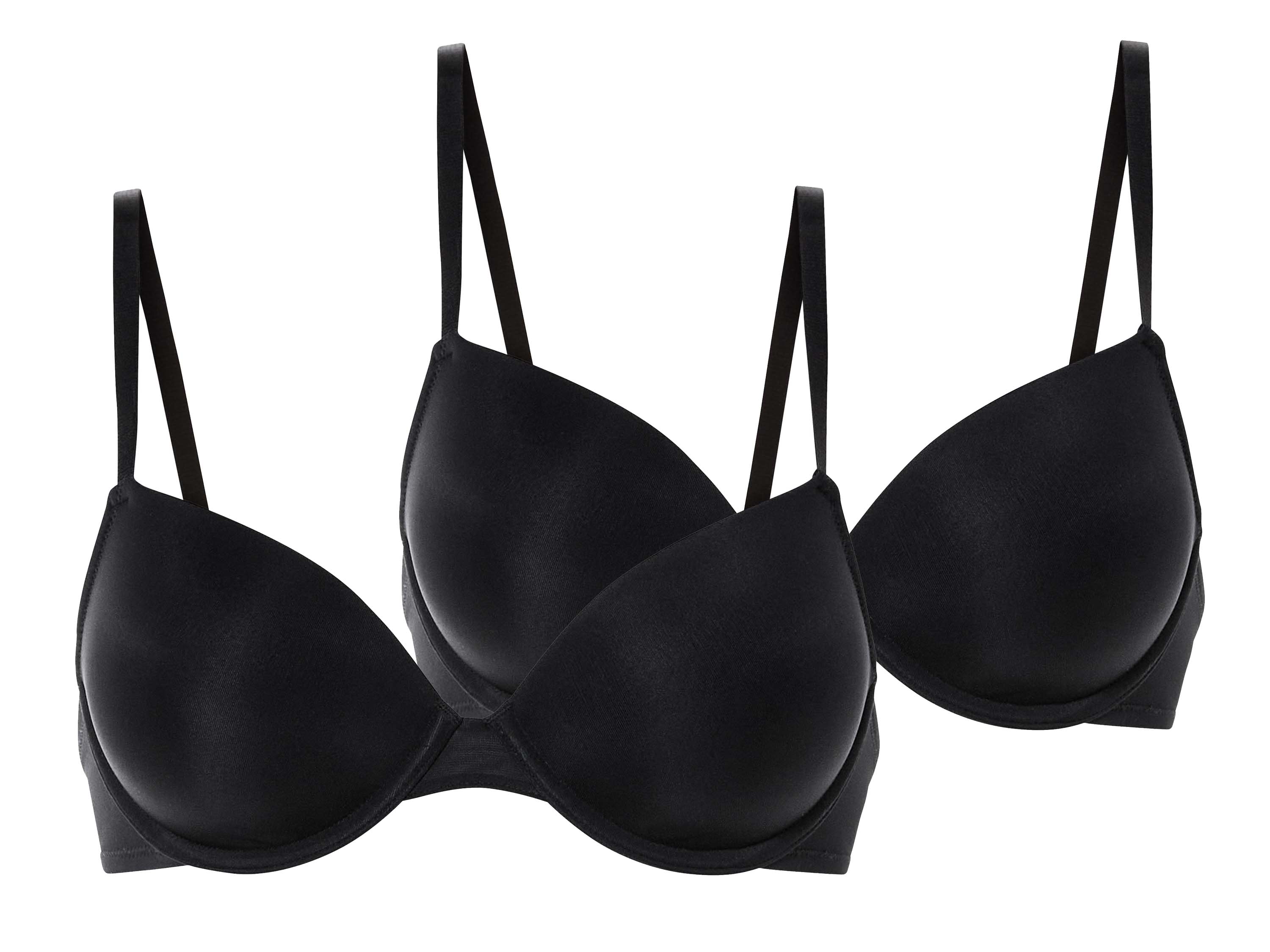 esmara Biustonosz damski z fiszbinami, 2 sztuki Czarny, 85C