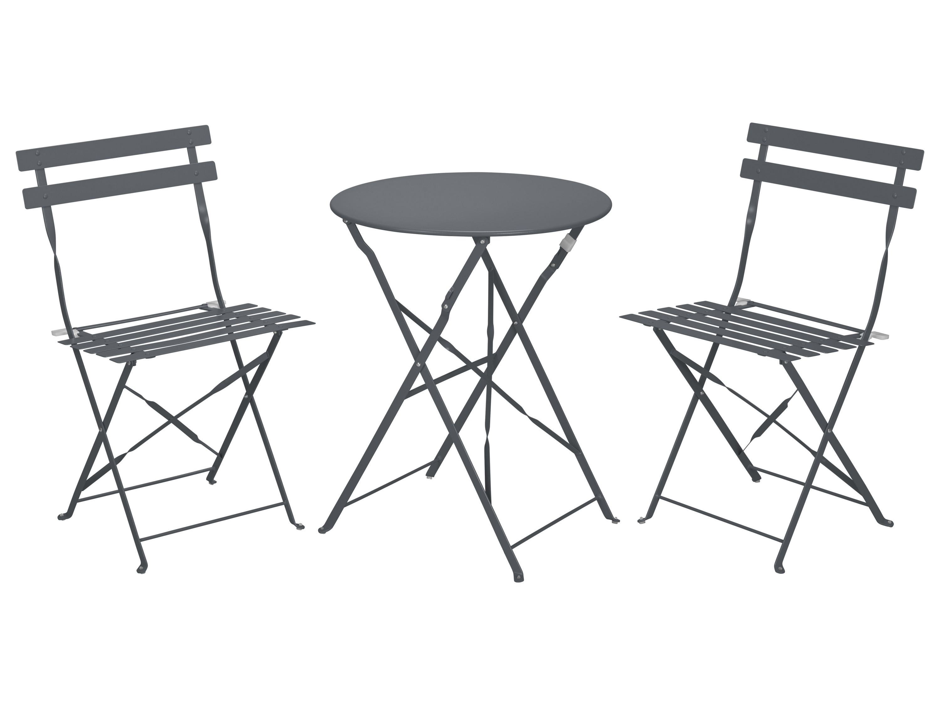 Livarno Zestaw balkonowy, stolik i 2 krzesła Antracytowy