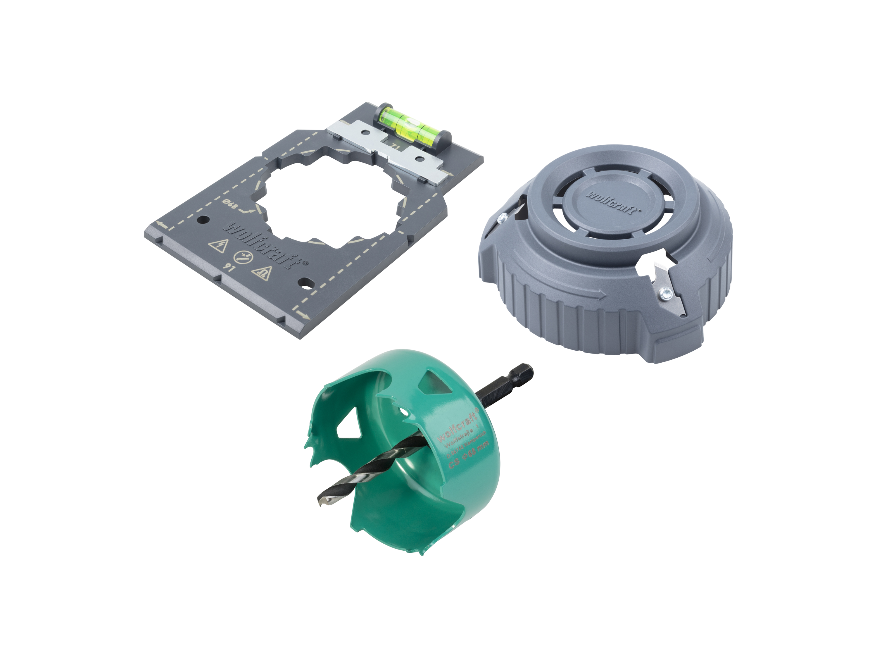 Wolfcraft Zestaw do montażu puszek elektrycznych w zabudowie suchej