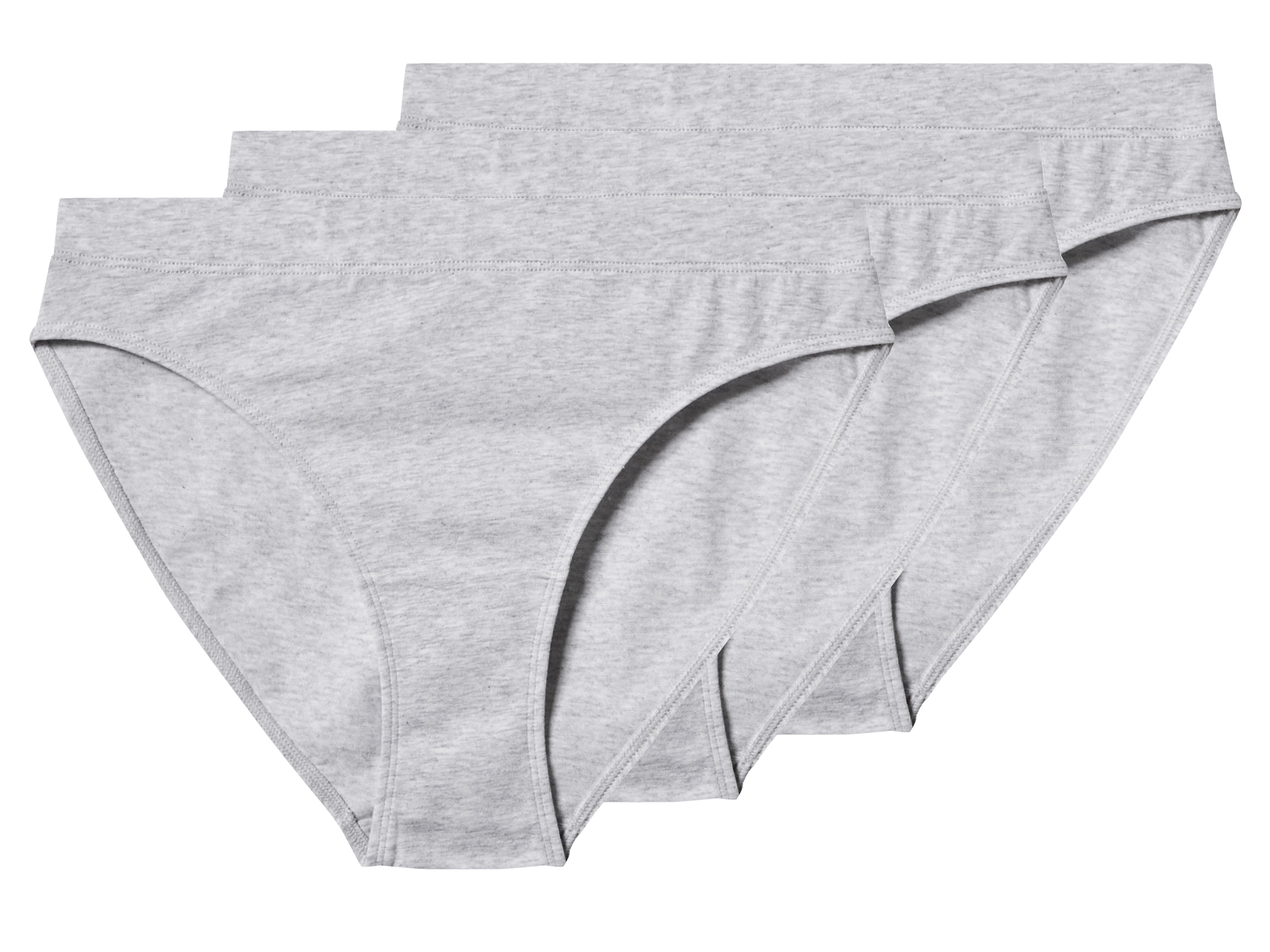 esmara Majtki damskie z biobawełną, 3 pary Szary, M40/42