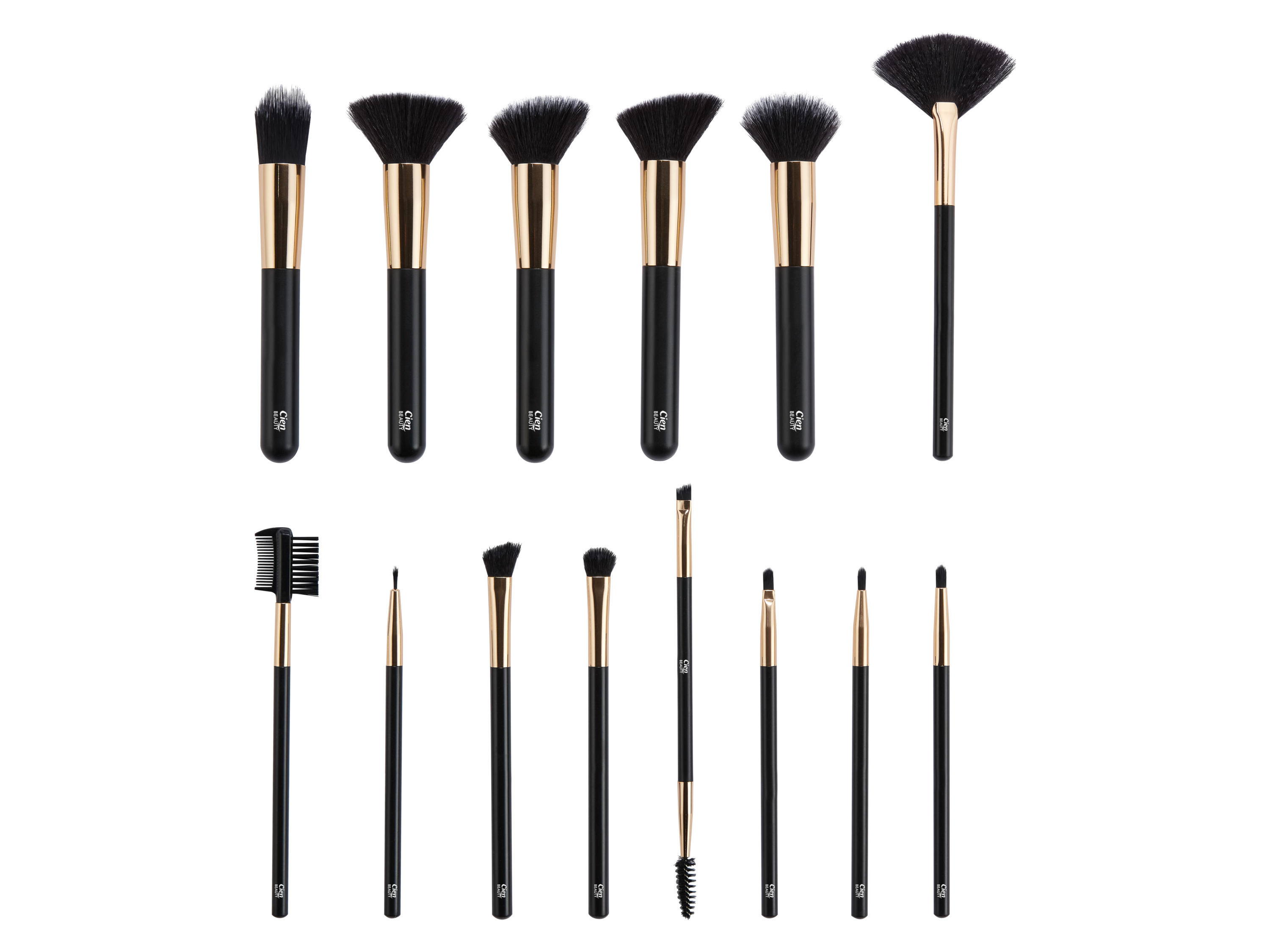 Cien Beauty Zestaw 14 pędzli do makijażu Czarny