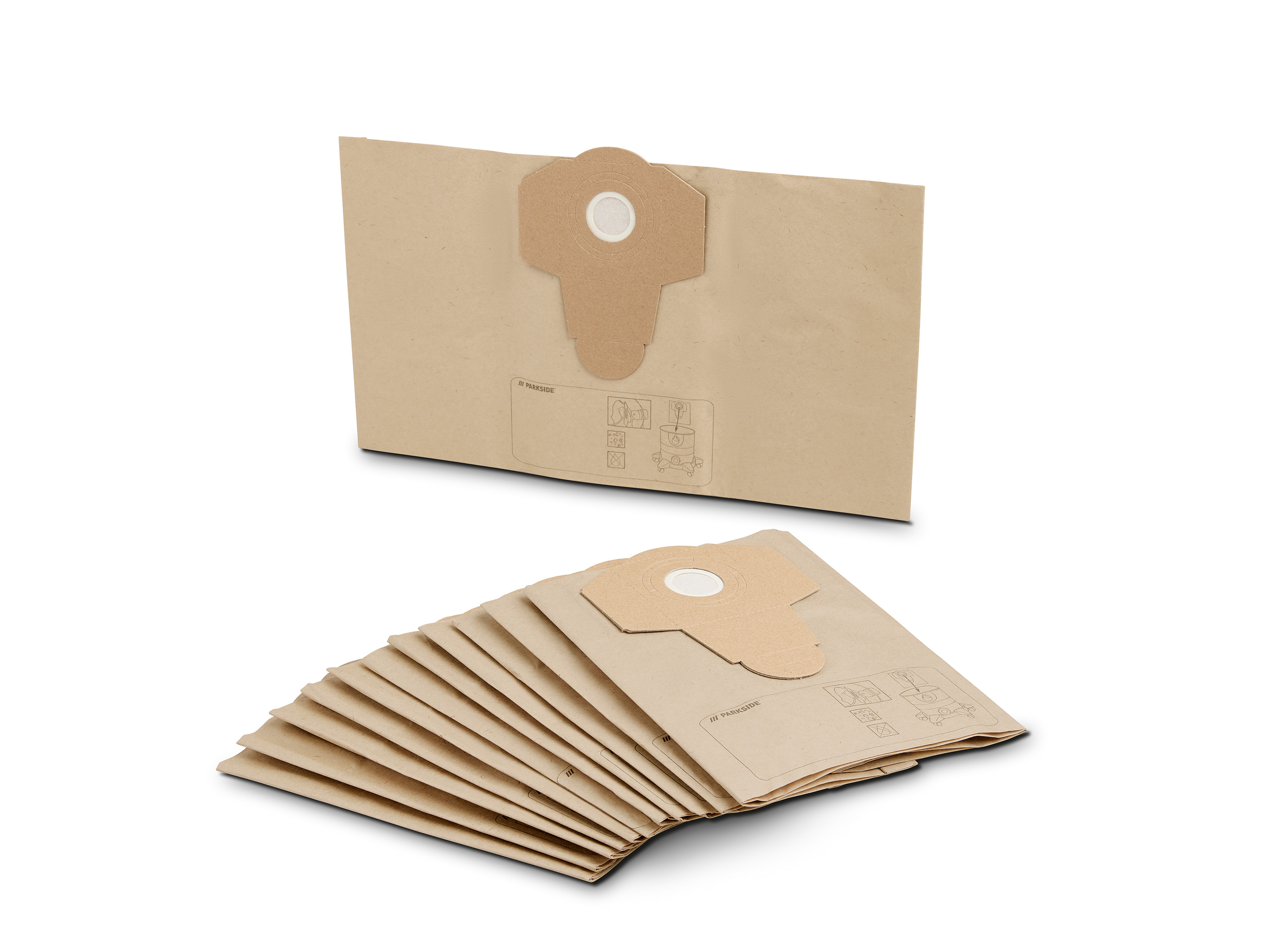 Parkside Worki filtracyjne do odkurzaczy na mokro/sucho, 20 L Worki papierowe