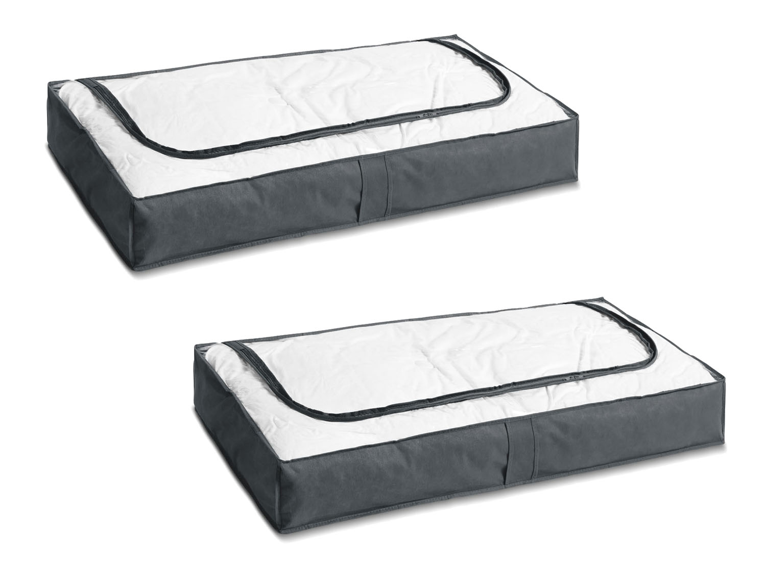 Organizer wiszący / Organizer na buty / Worki na ubrania / Komody pod łóżko Zestaw 2 pokrowców do przechowywania pod łóżkiem/ szary