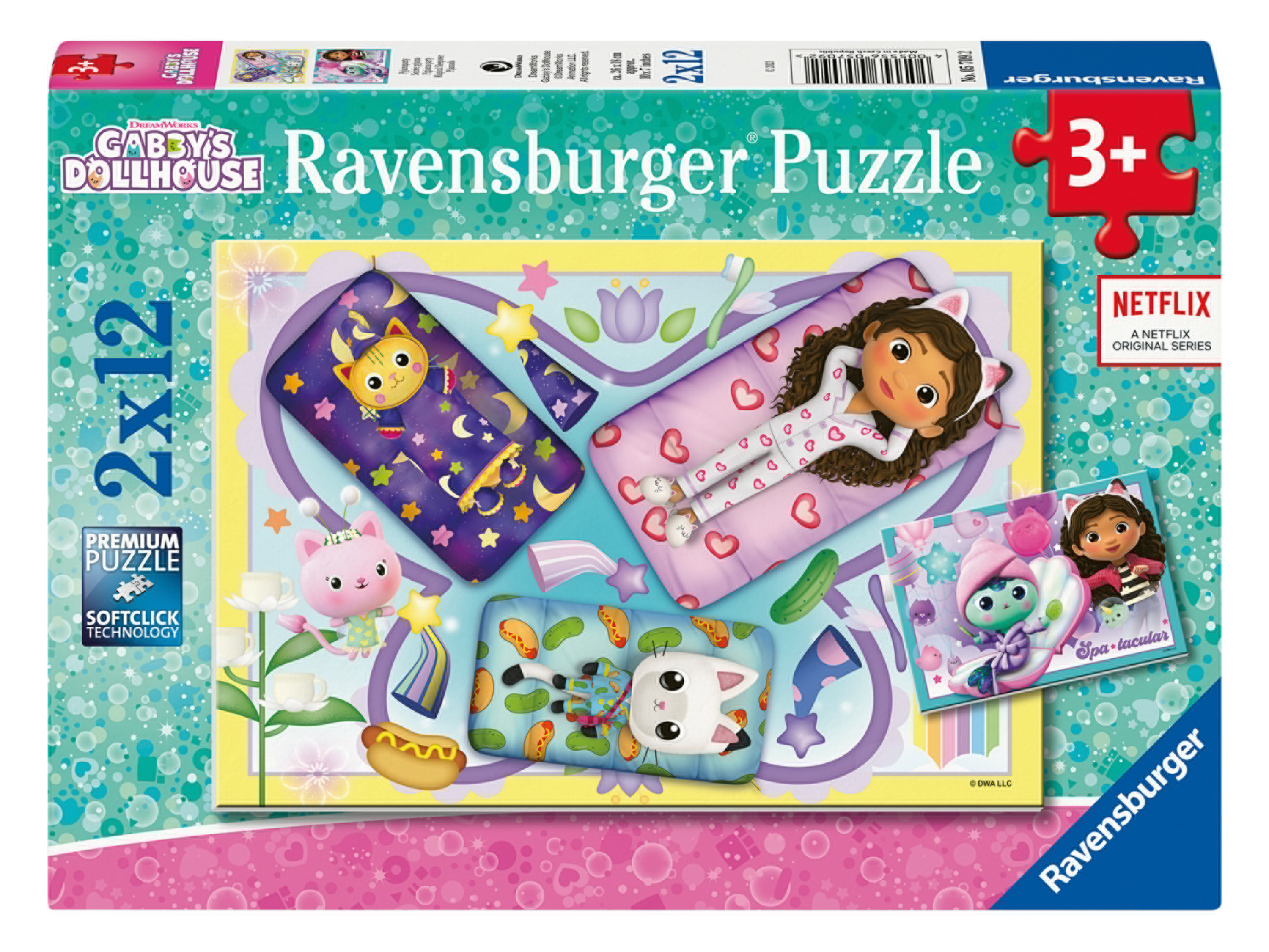 Ravensburger Puzzle dla dzieci Domek dla lalek Gabby 2x12p