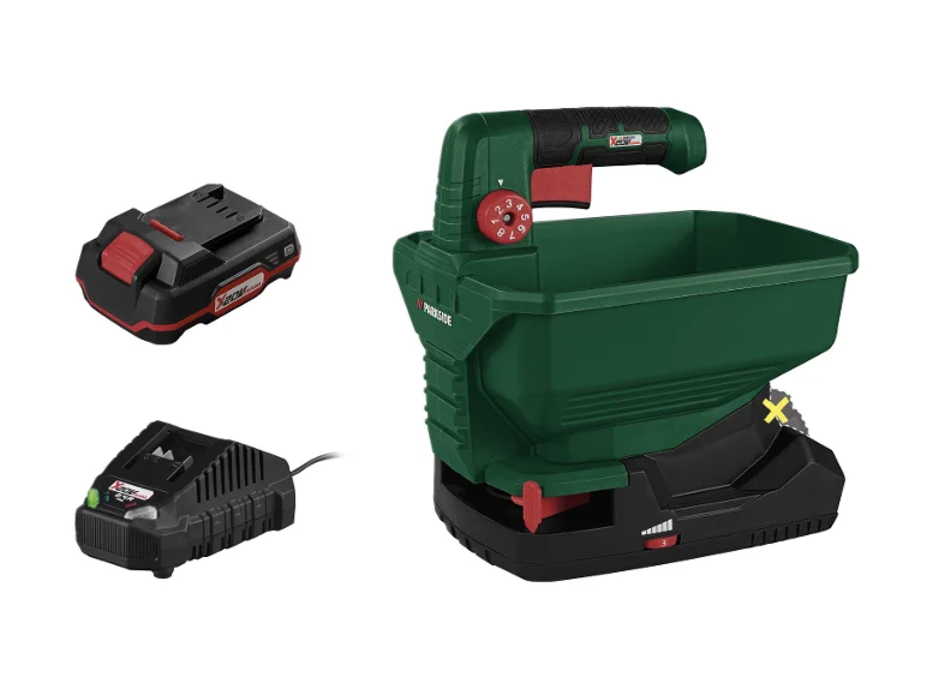 Parkside Zestaw Akumulatorowy siewnik uniwersalny 20 V z akumulatorem 2 Ah i ładowarką 2,4 A