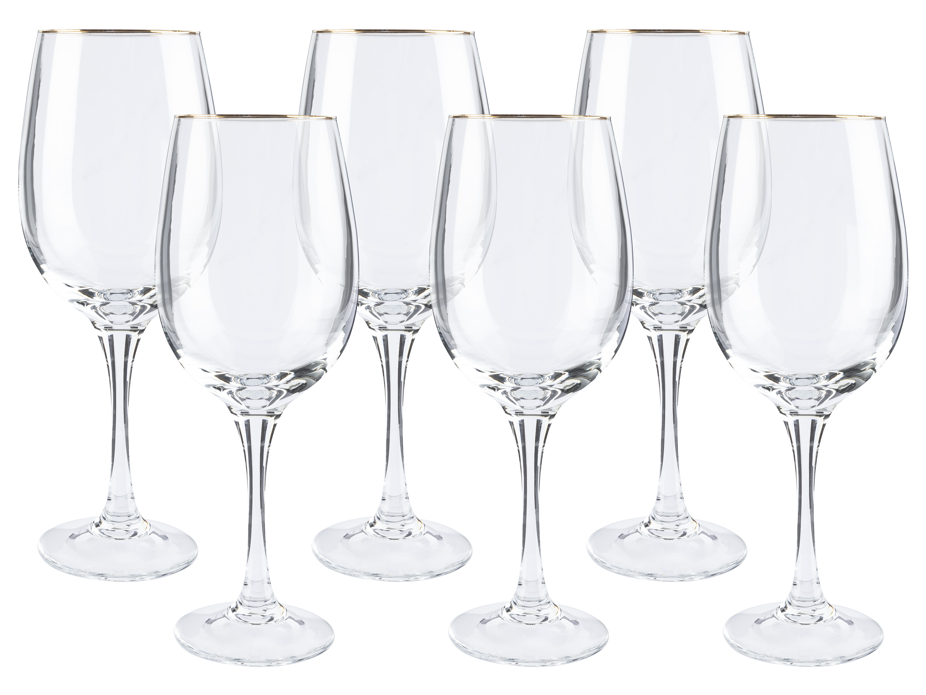 Ernesto Zestaw kieliszków ze złotą obwódką, 6 elementów Kieliszki do czerwonego wina