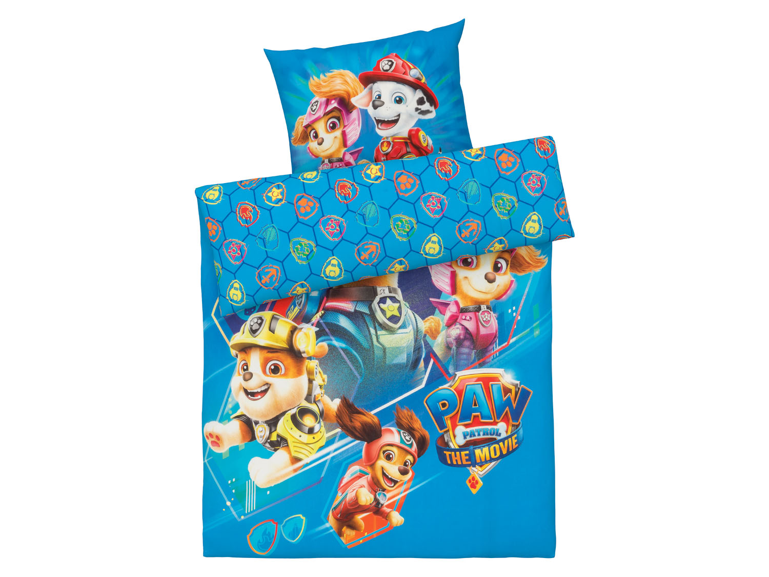 Pościel dziecięca z kolekcji Psi Patrol, 140 x 200 cm Niebieski