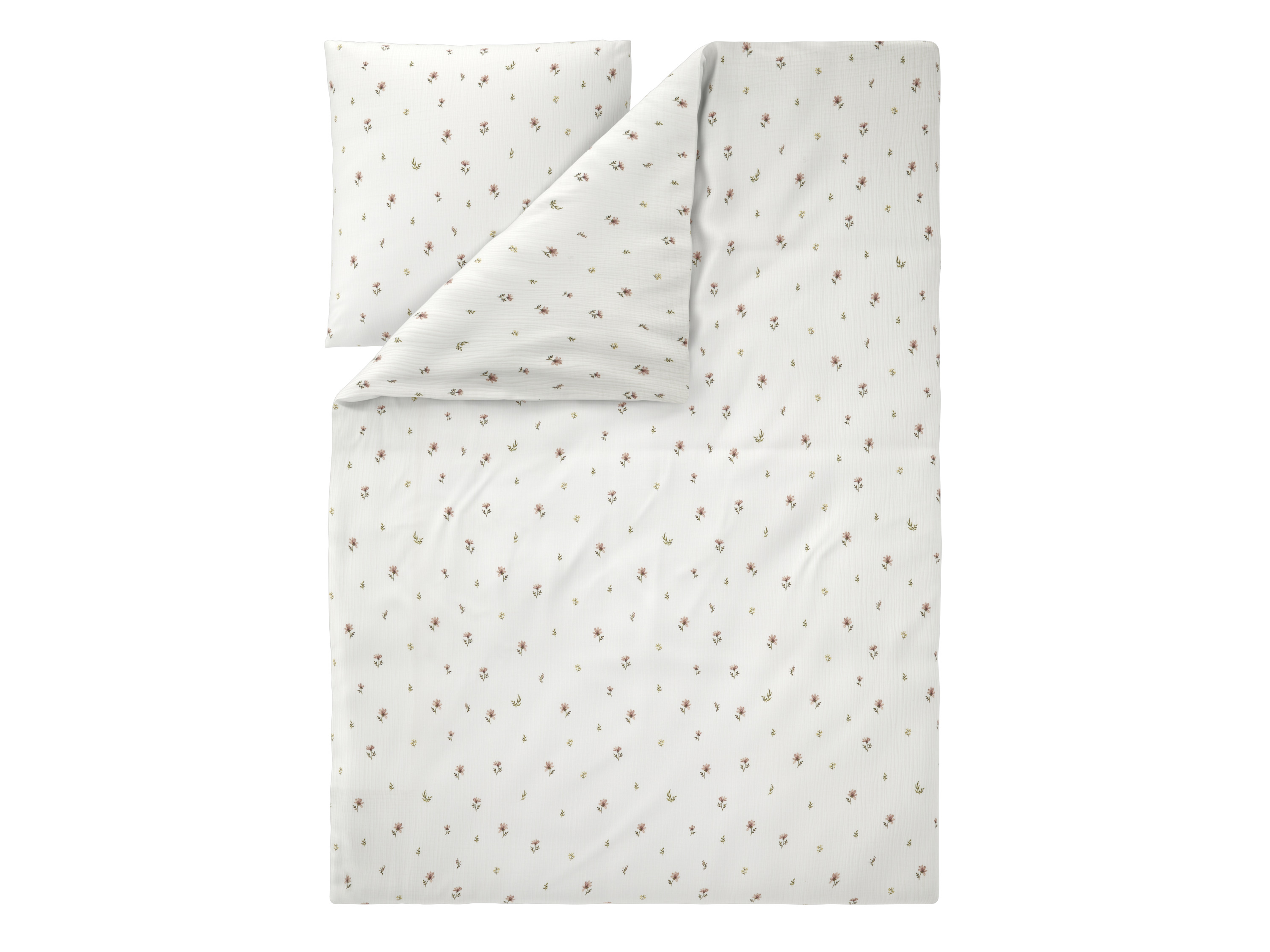 Livarno Pościel muślinowa, 140 x 200 cm Kwiaty/ biały