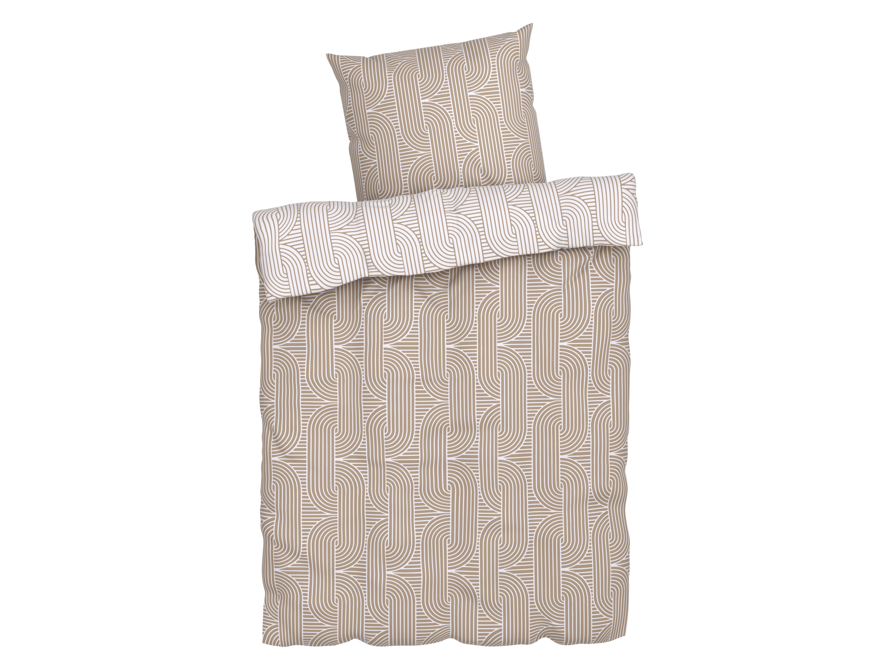 Livarno home Pościel flanelowa, 140 x 200 cm Geometryczny/beżowy