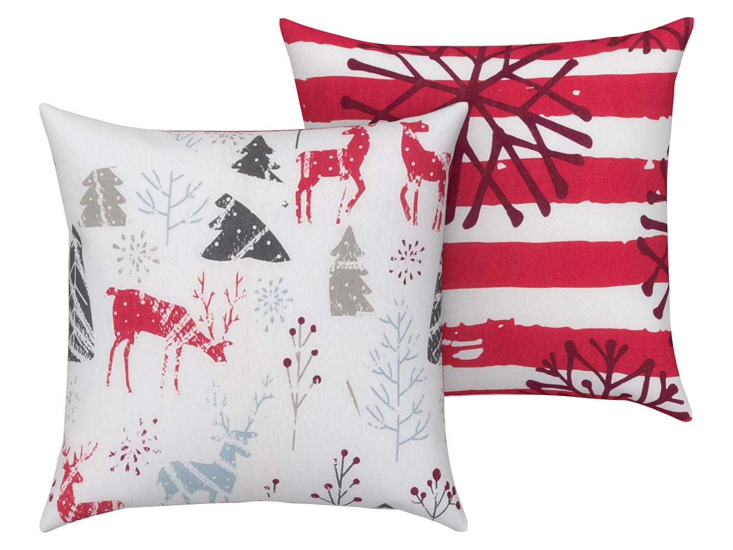 Livarno home Poszewki flanelowe na poduszki 40 x 40 cm, 2 sztuki Czerwony/biały