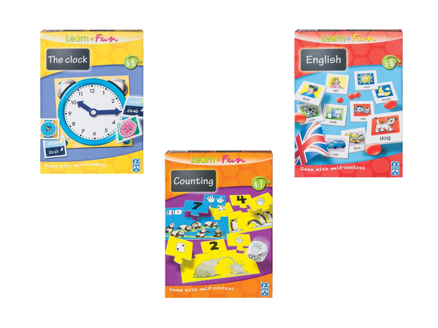 F.x. Schmid Gry edukacyjne dla dzieci Zegar, liczenie, angielski