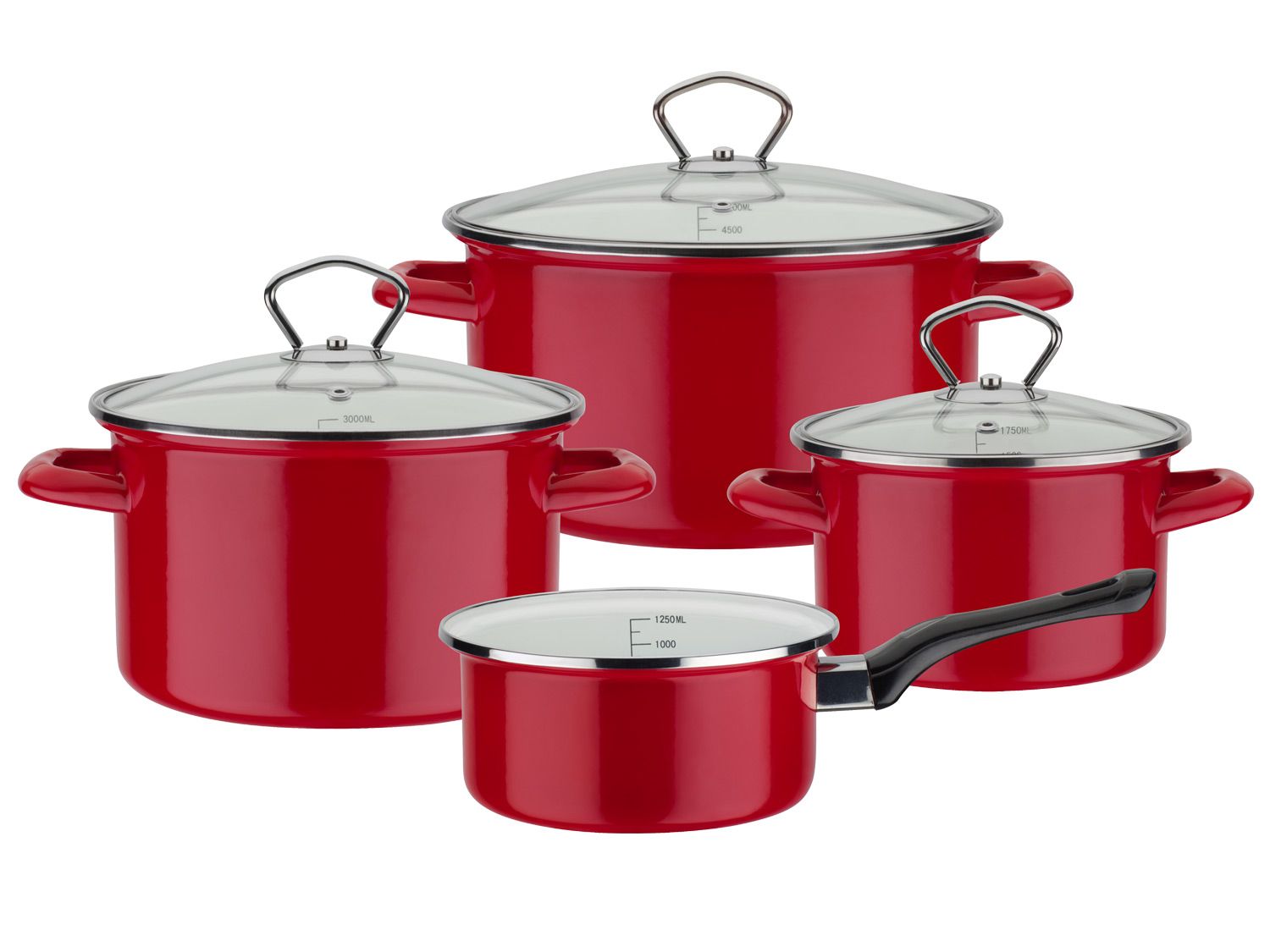 Zestaw garnków do gotowania Gsw, 7 elementów Czerwony