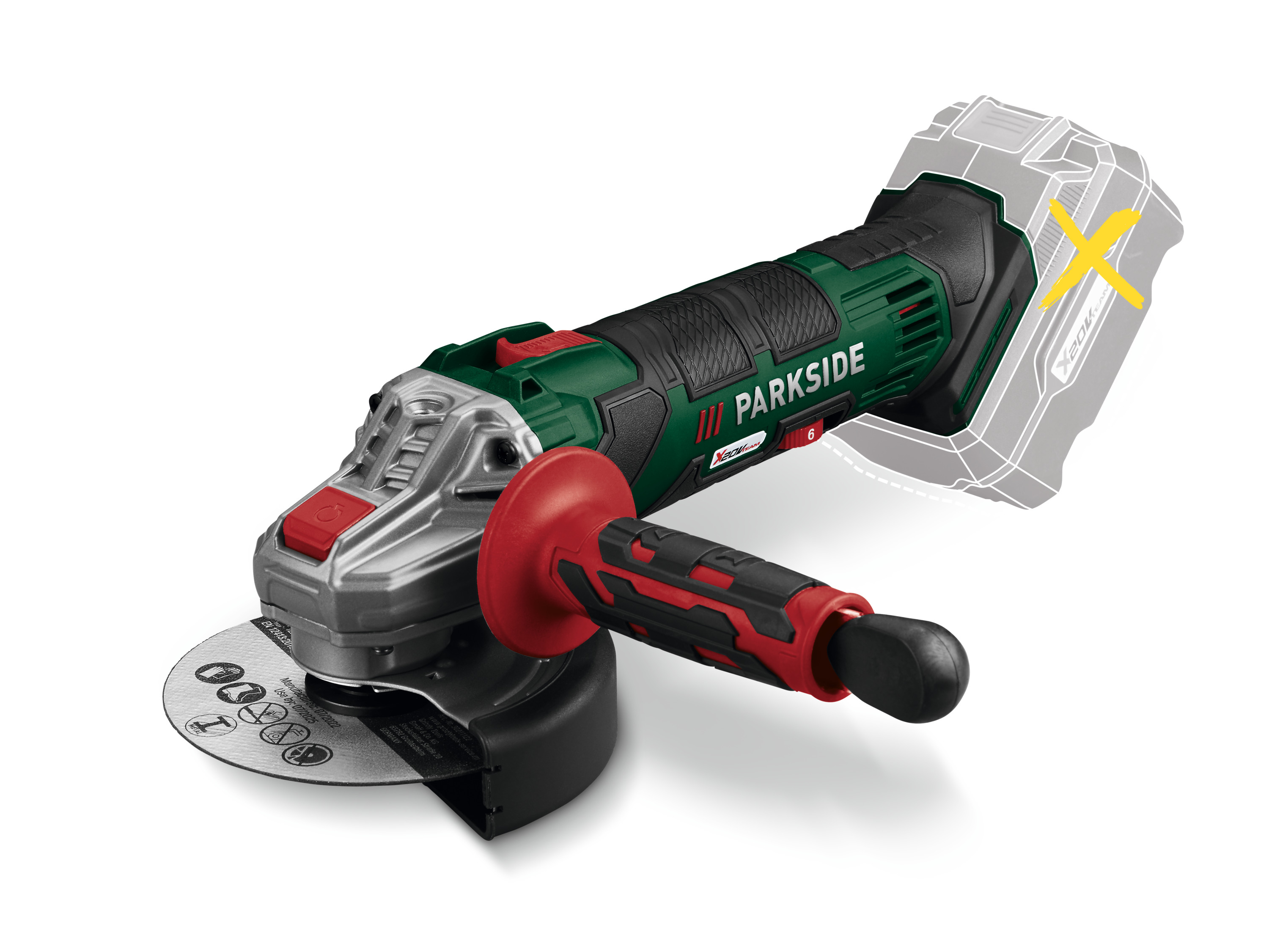 Parkside Akumulatorowa szlifierka kątowa 20 V, Pwsa 20-Li D4 bez akumulatora i ładowarki