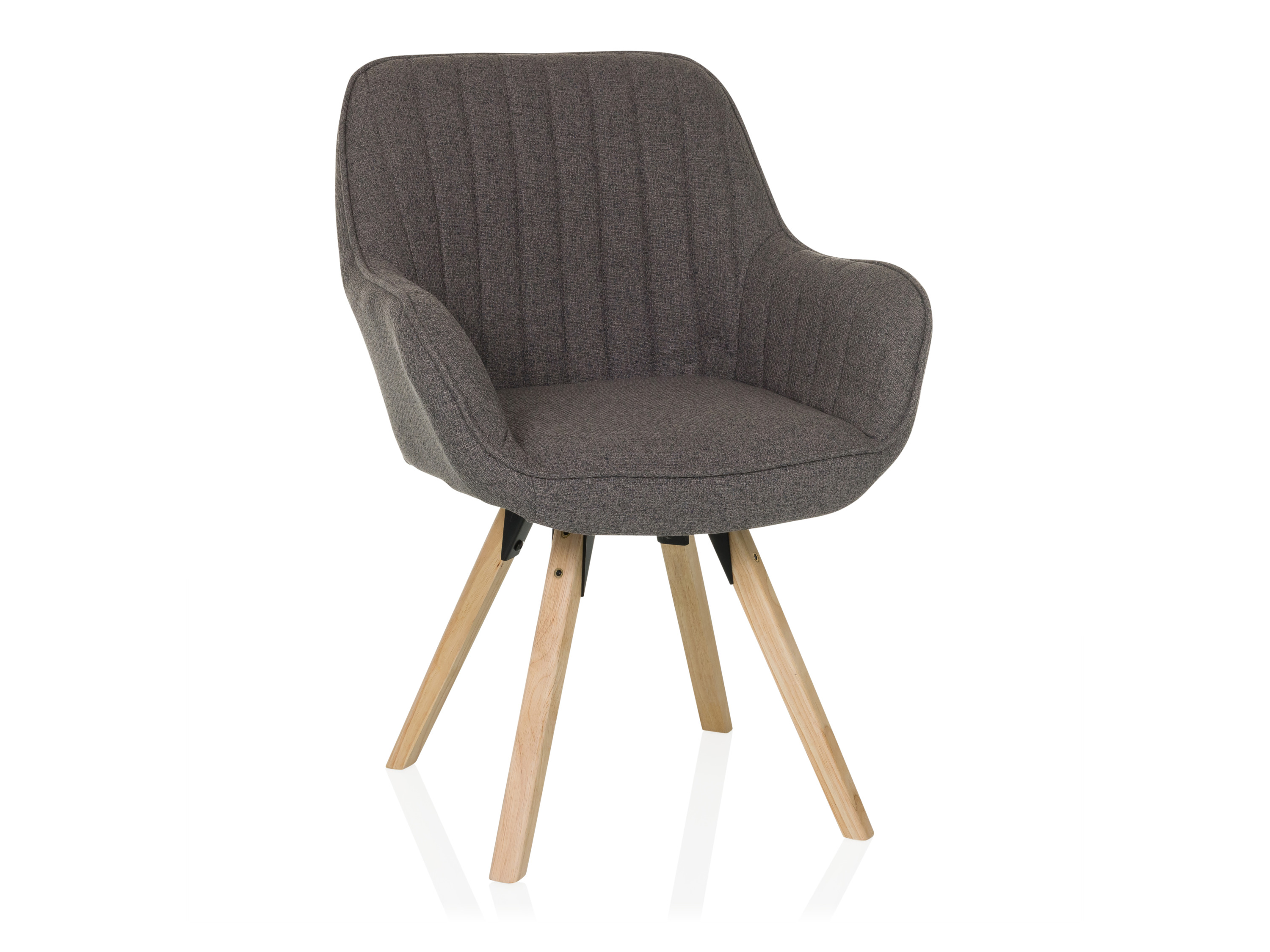 hjh Living Krzesło do jadalni obrotowe Scandi Soft Ciemnoszary