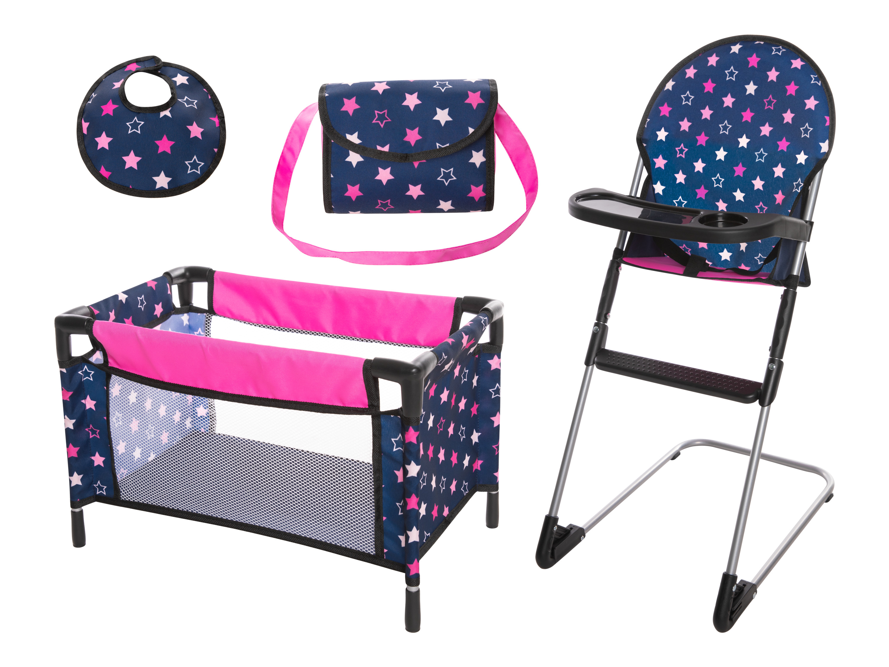 Bayer Design Wózek dla lalek lub Łóżeczko i nosidełko Zestaw akcesoriów