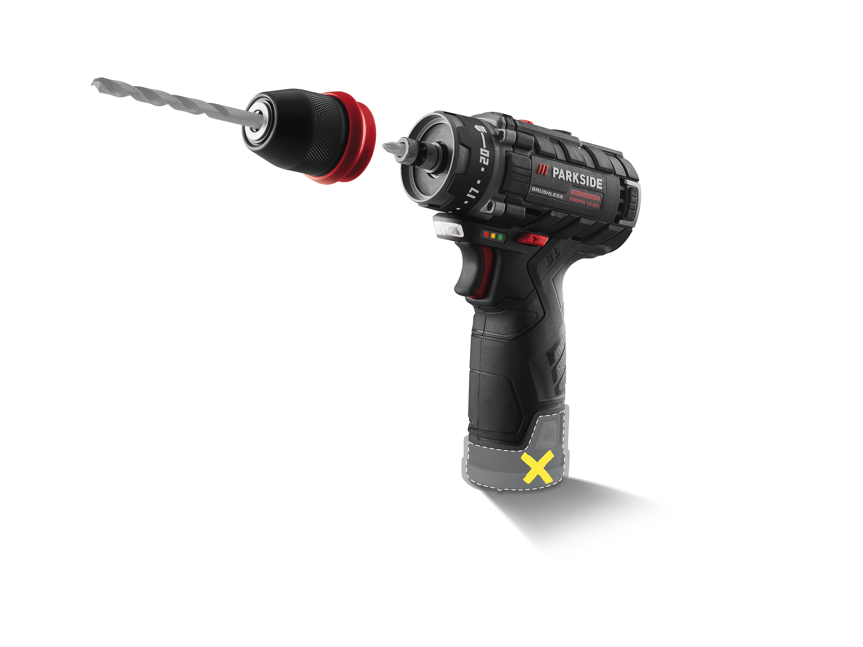 Parkside Performance Wiertarko-wkrętarka akumulatorowa 12 V Pbspa 12 D4 bez akumulatora i ładowarki