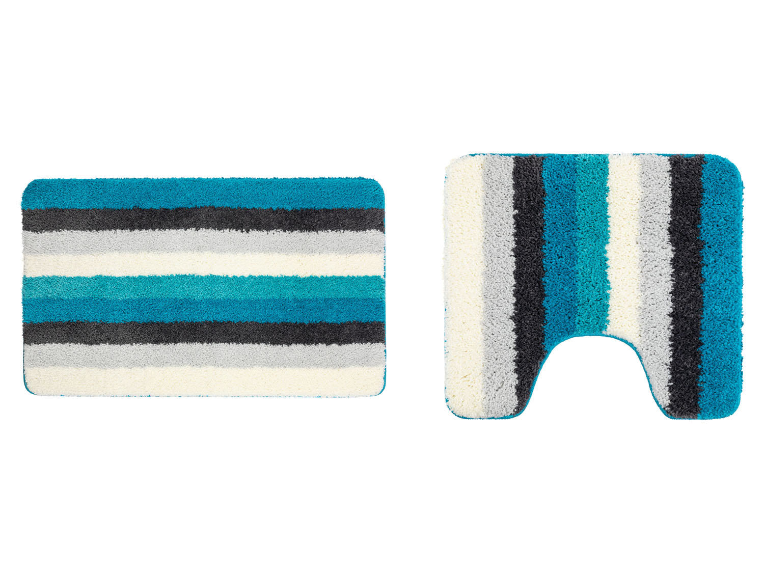 Livarno home Zestaw łazienkowy, z mikrowłókna, zestaw 2 sztuki Z wycięciem pod WC, Pasiasty