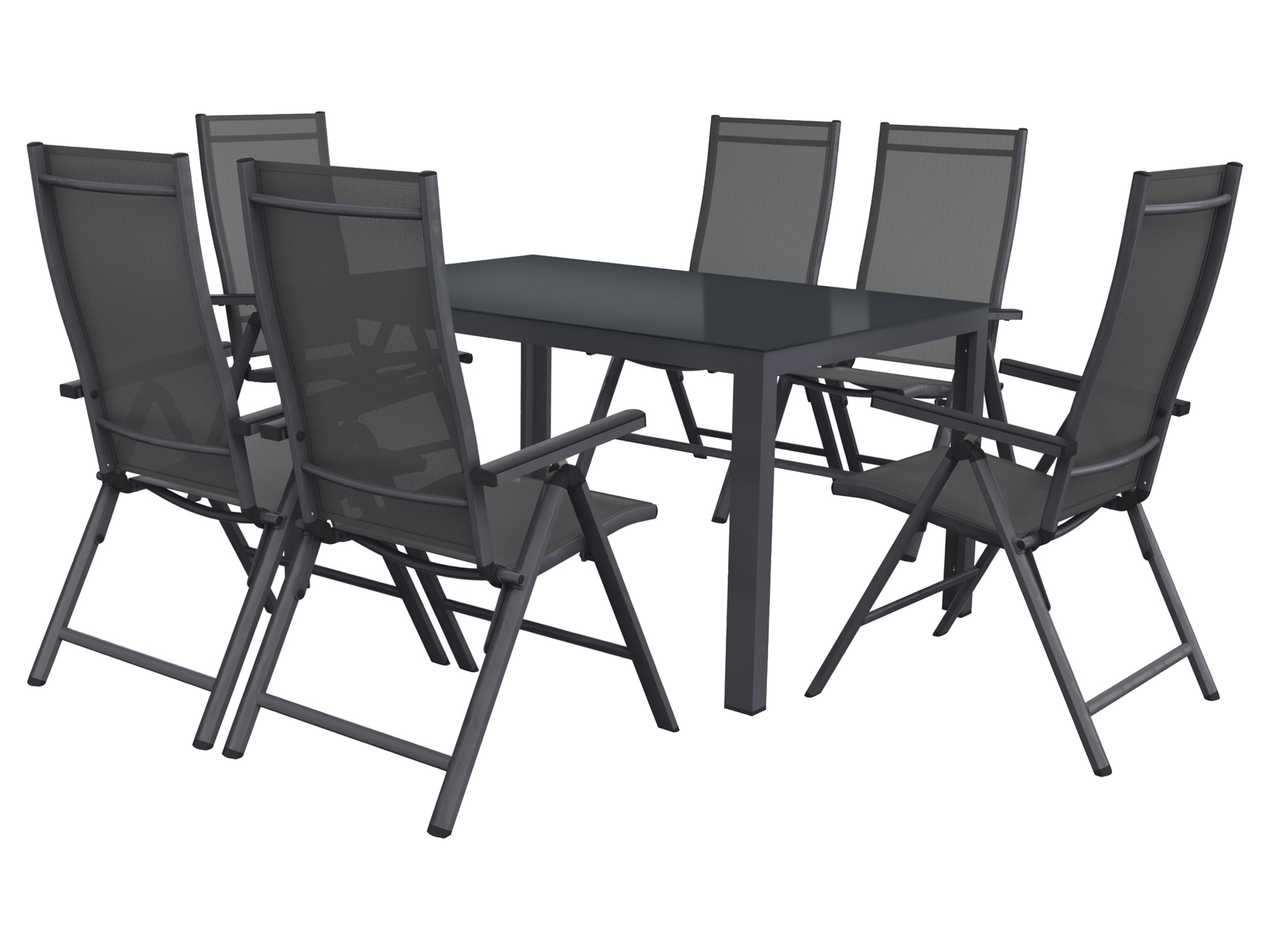 Livarno home Zestaw aluminiowych mebli ogrodowych Houston, stól i 6 foteli