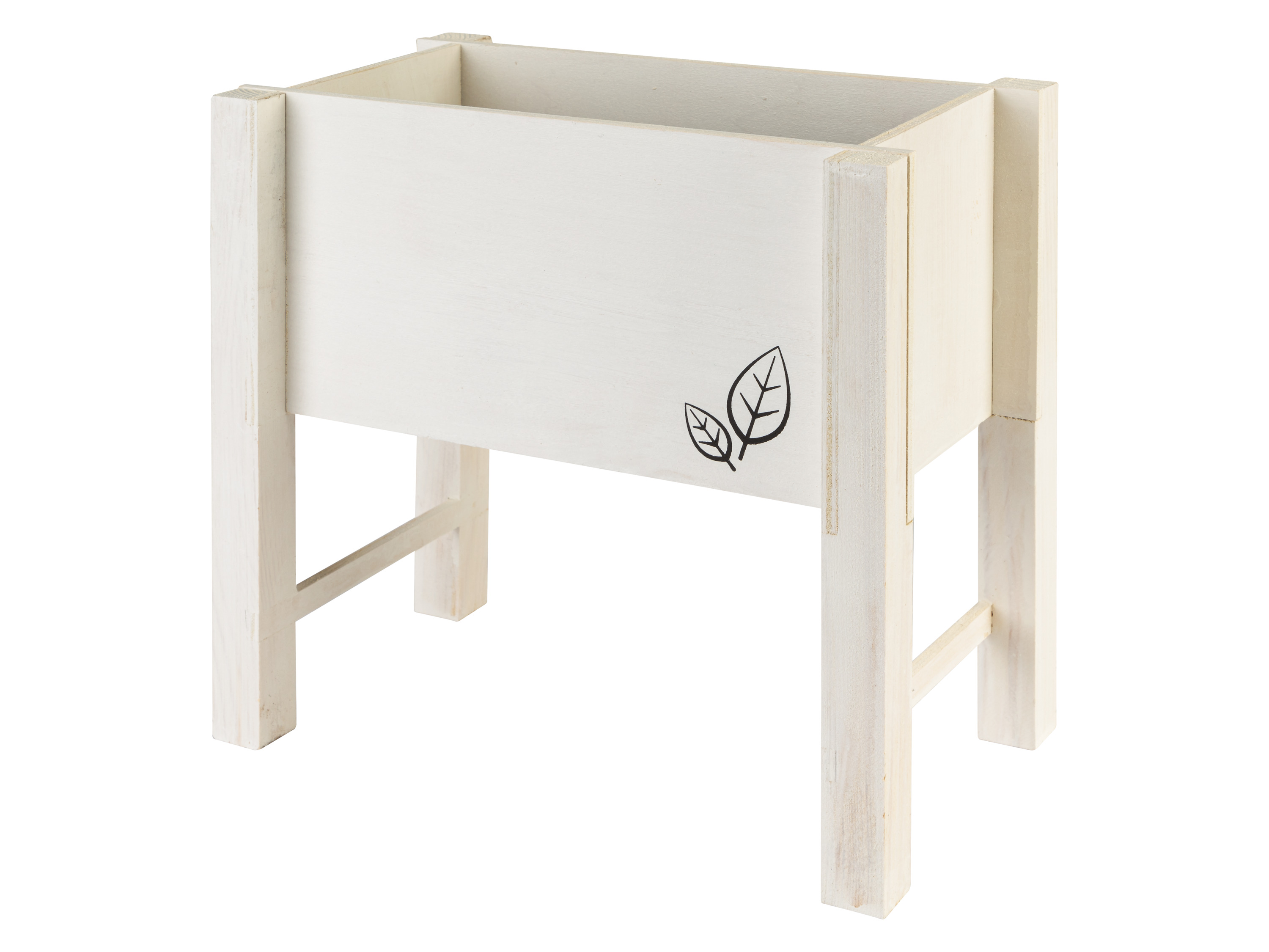 dobar Podwyższona grządka na zioła, drewniana, 24 x 14 x 24 cm Kremowobiały