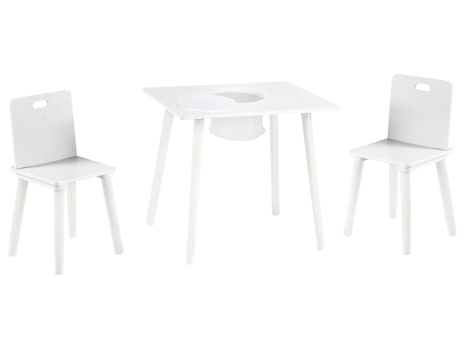 roba Zestaw mebli dla dzieci 2 krzesełka + stolik Biały/z siatką