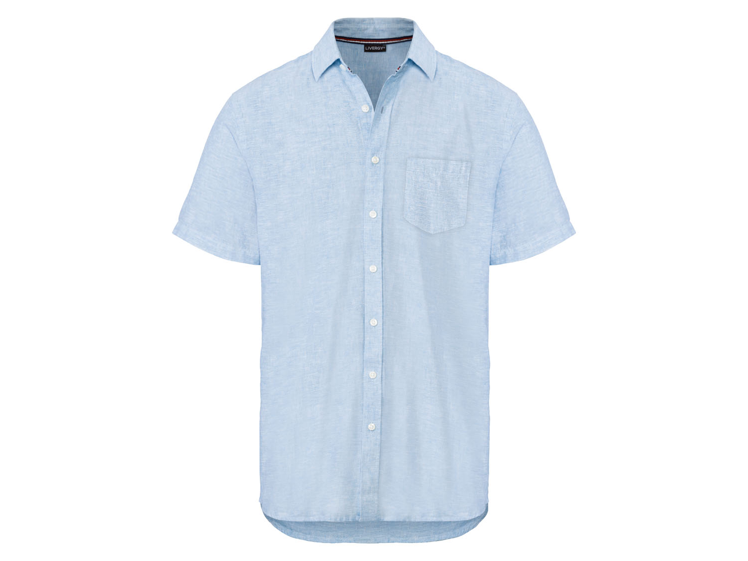 Livergy Koszula męska z lnem i bawełną L 41/42, Niebieski