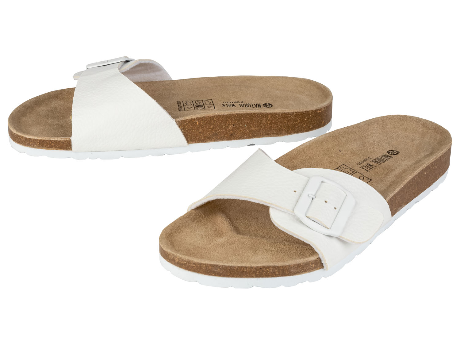 esmara Klapki damskie anatomicznie uformowane, 1 para Z 1 klamrą/biały, 40