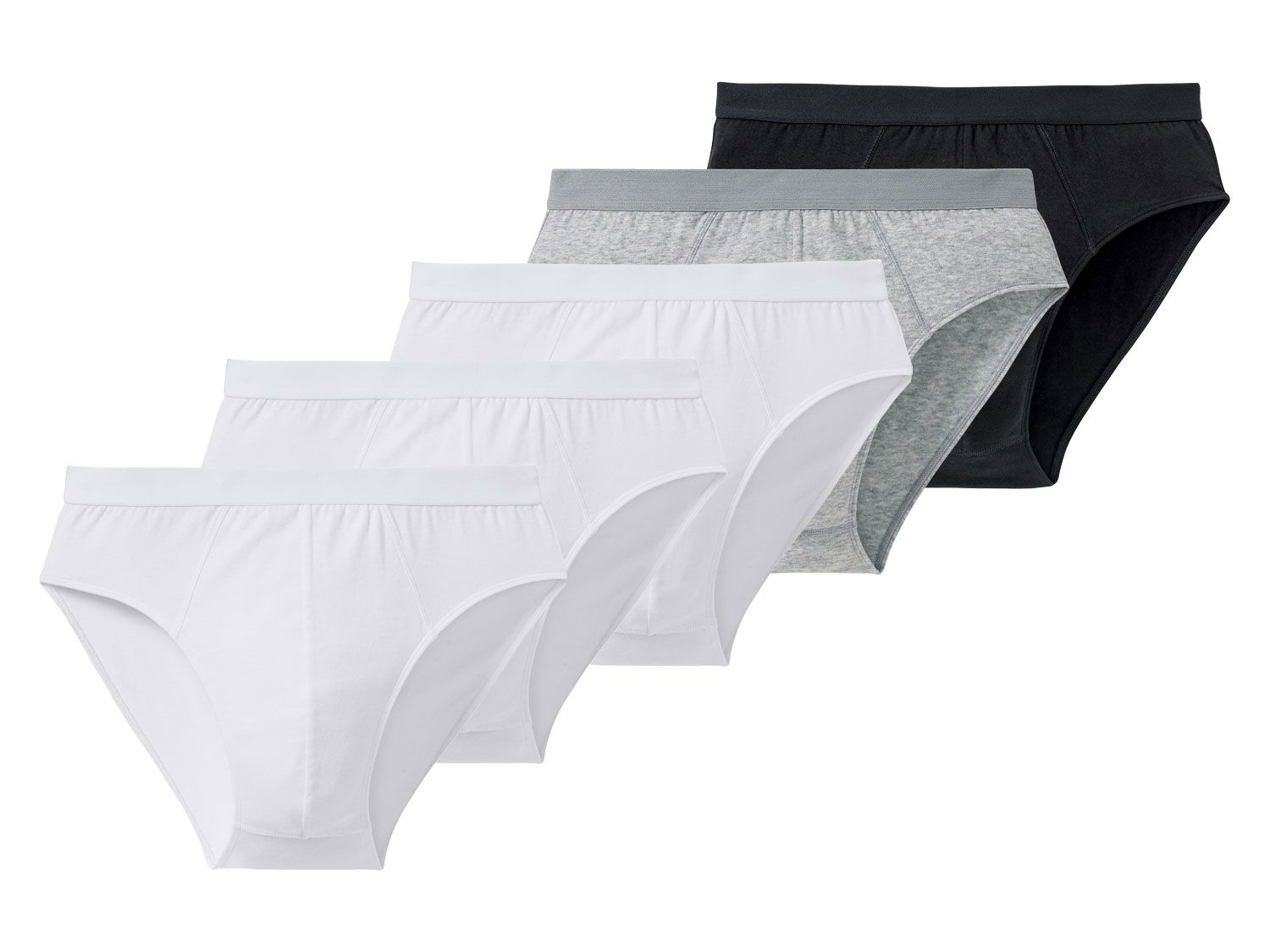 Livergy Slipy męskie, 5 par 3x biały/czarny/szary, XXL